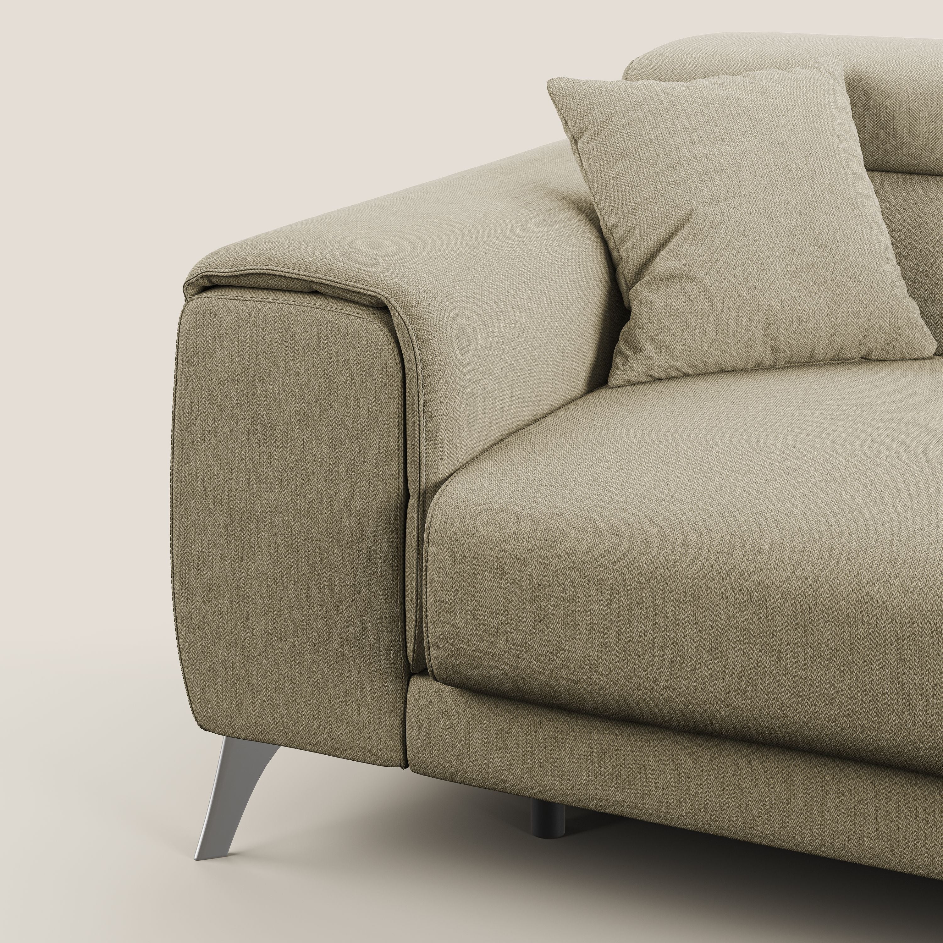 Fusion divano con sedute allungabili in tessuto smacchiabile T05 cammello - divani.store