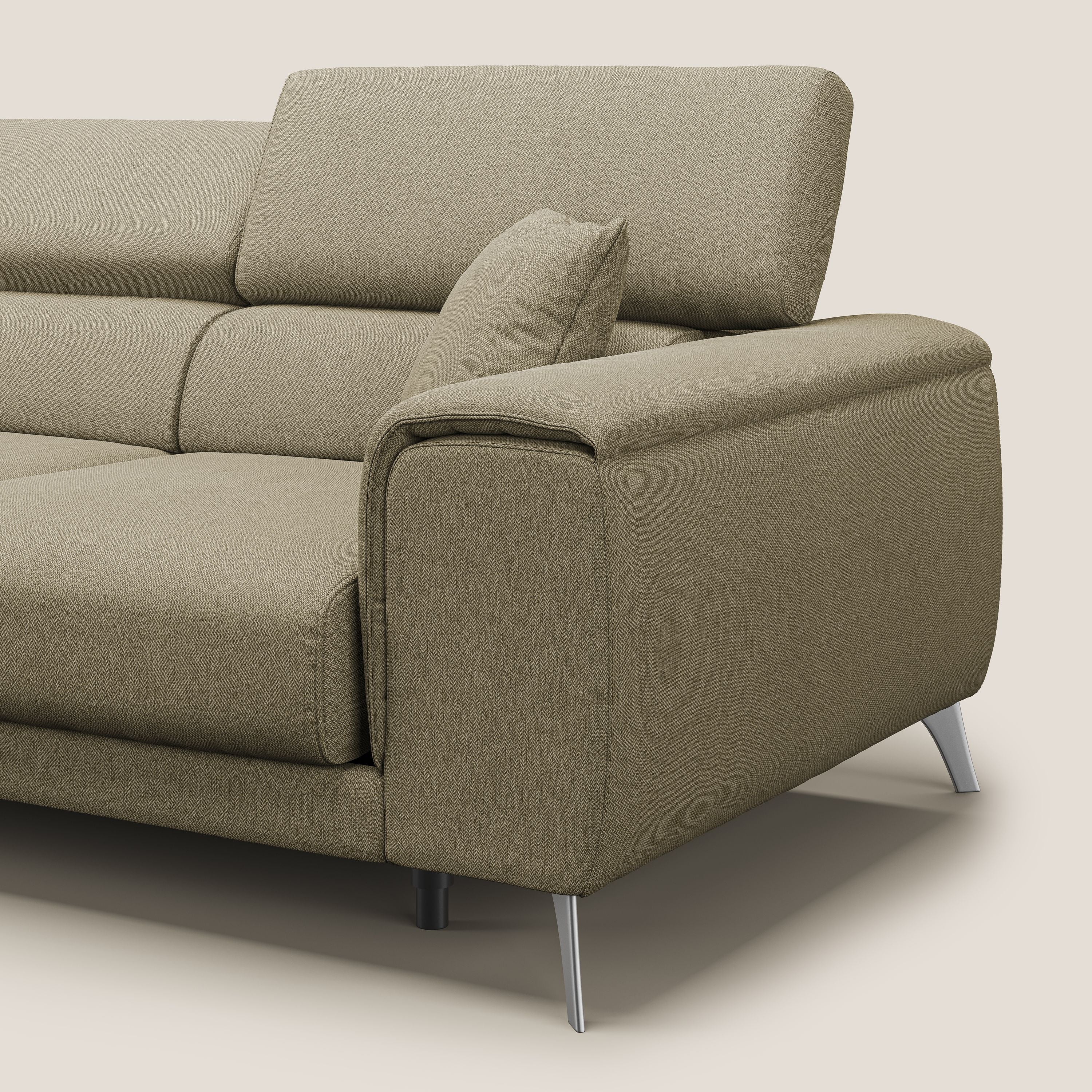 Fusion divano con 3 sedute allungabili in tessuto smacchiabile T05 cammello - divani.store