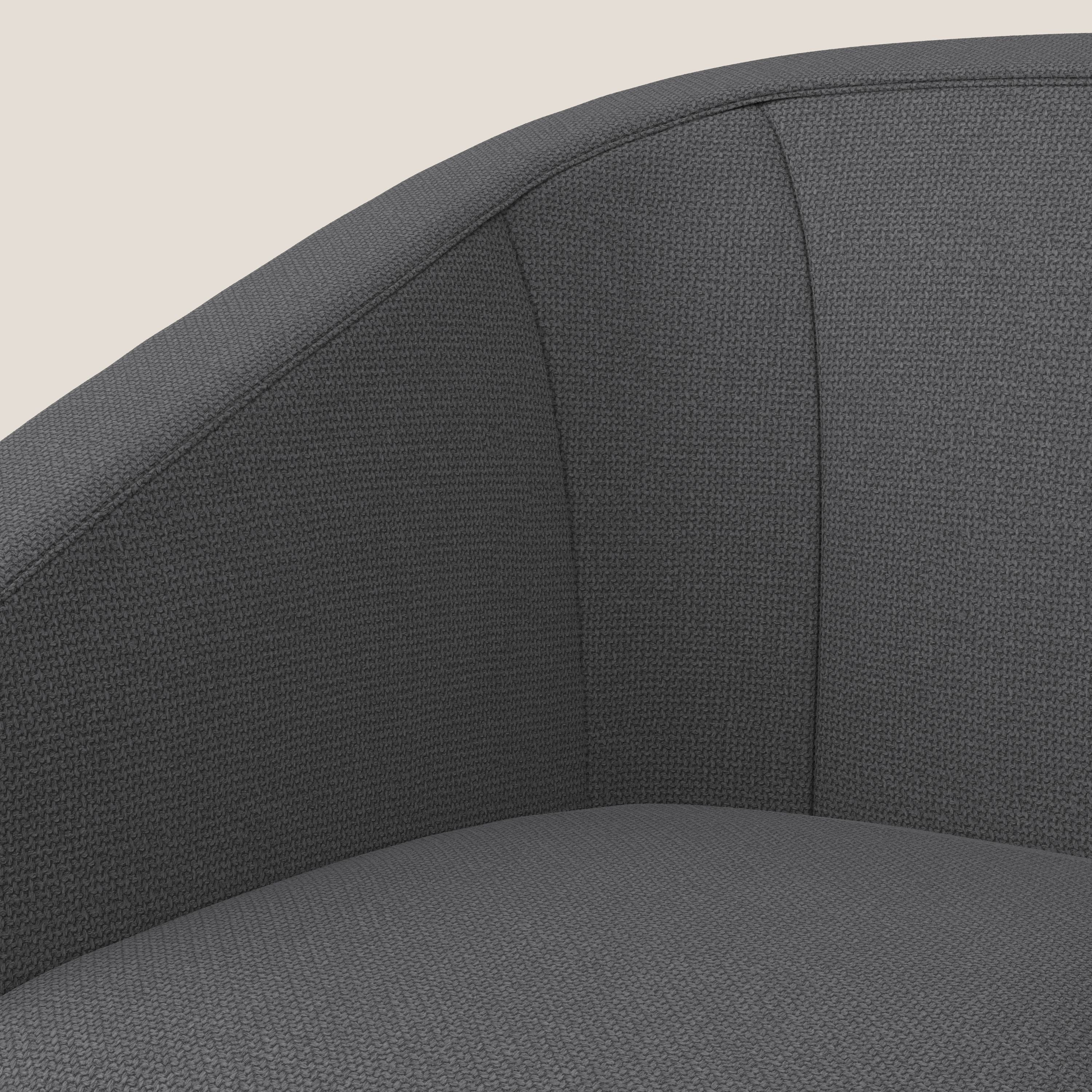 Cloe Poltroncina in tessuto smacchiabile con acqua QuickClean T08 antracite - divani.store