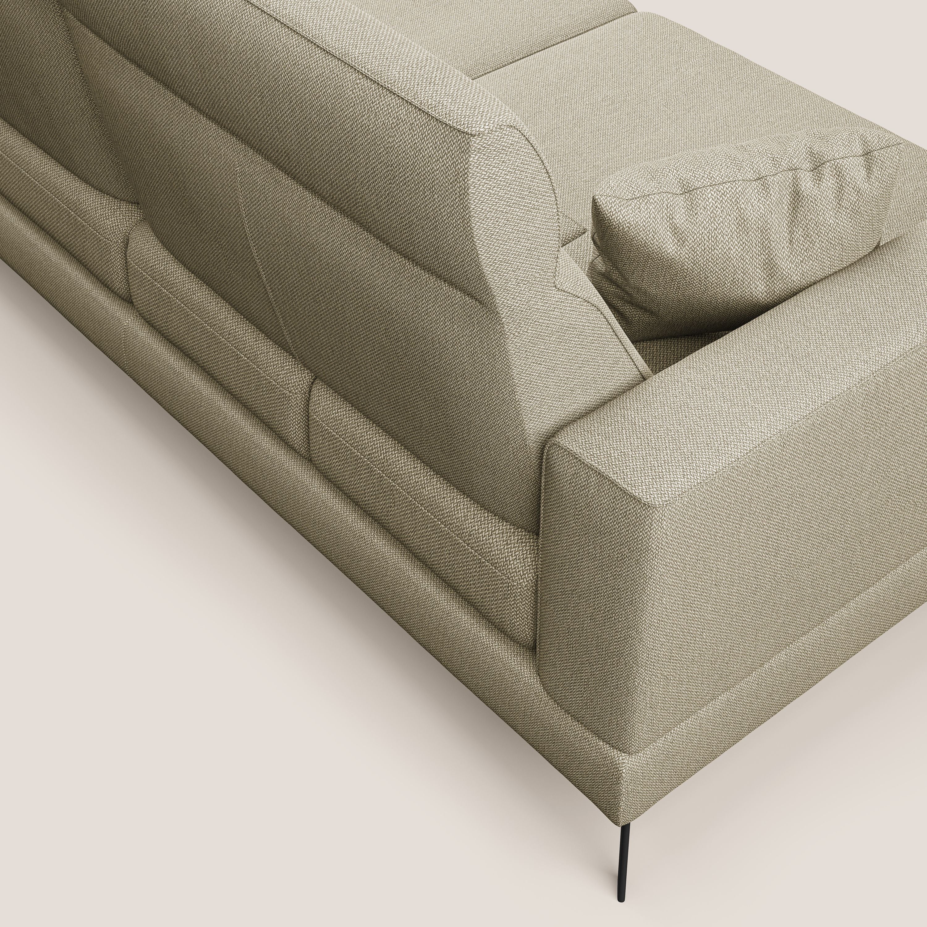 Slide Divano angolare con schienali traslanti e poggiatesta regolabili in tessuto smacchiabile T05 cammello - divani.store