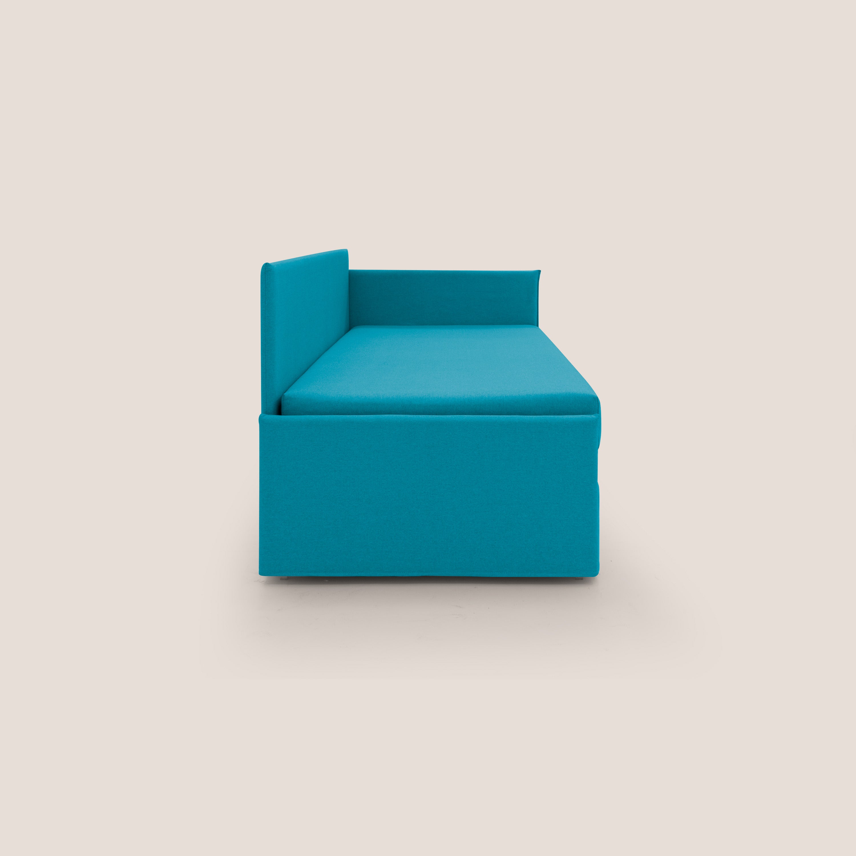 Durini Divano duplex con doppio letto in tessuto simil cotone impermeabile T13 azzurro - divani.store