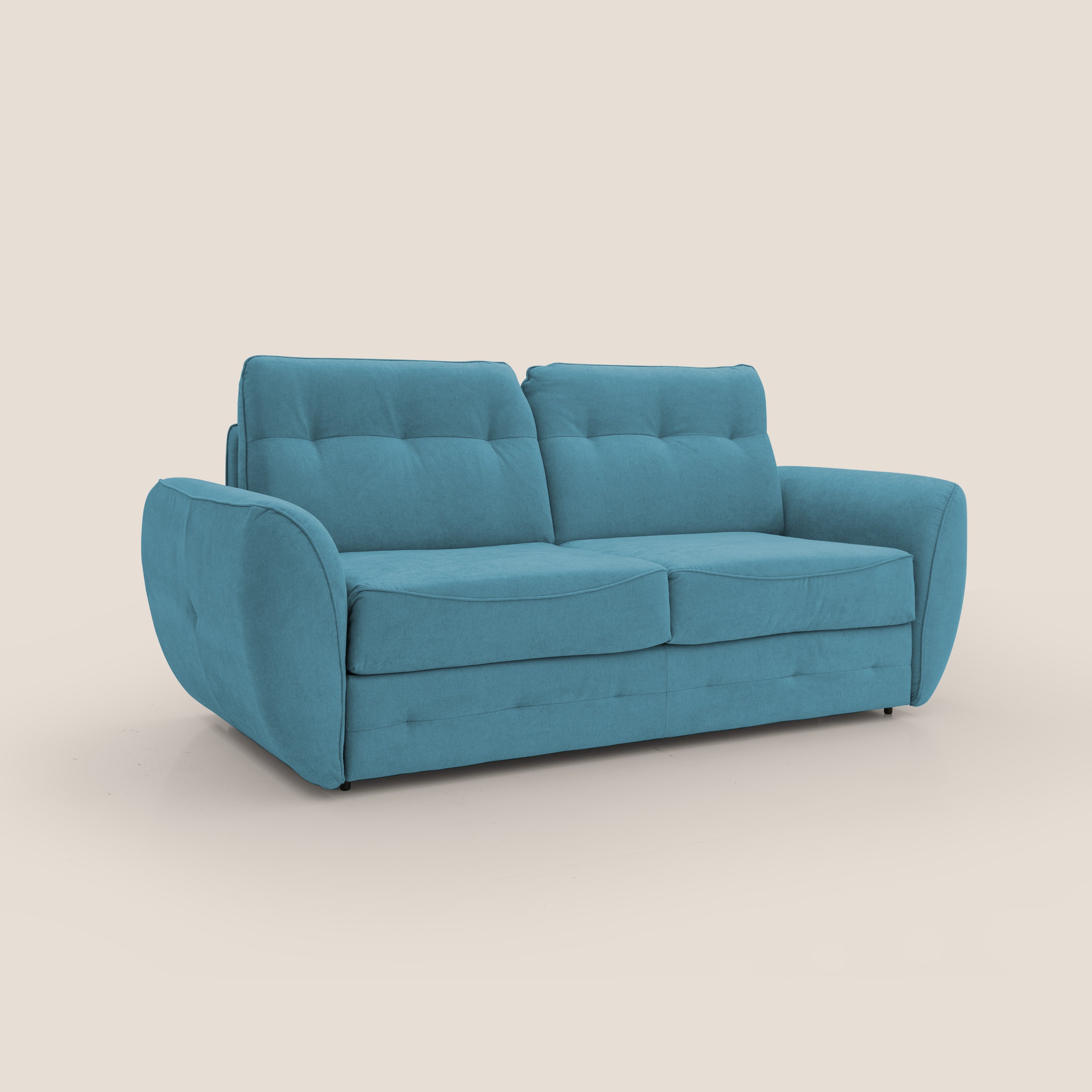Zeus Divano letto scandinavo con schienale alto in tessuto impermeabile T02 azzurro - divani.store