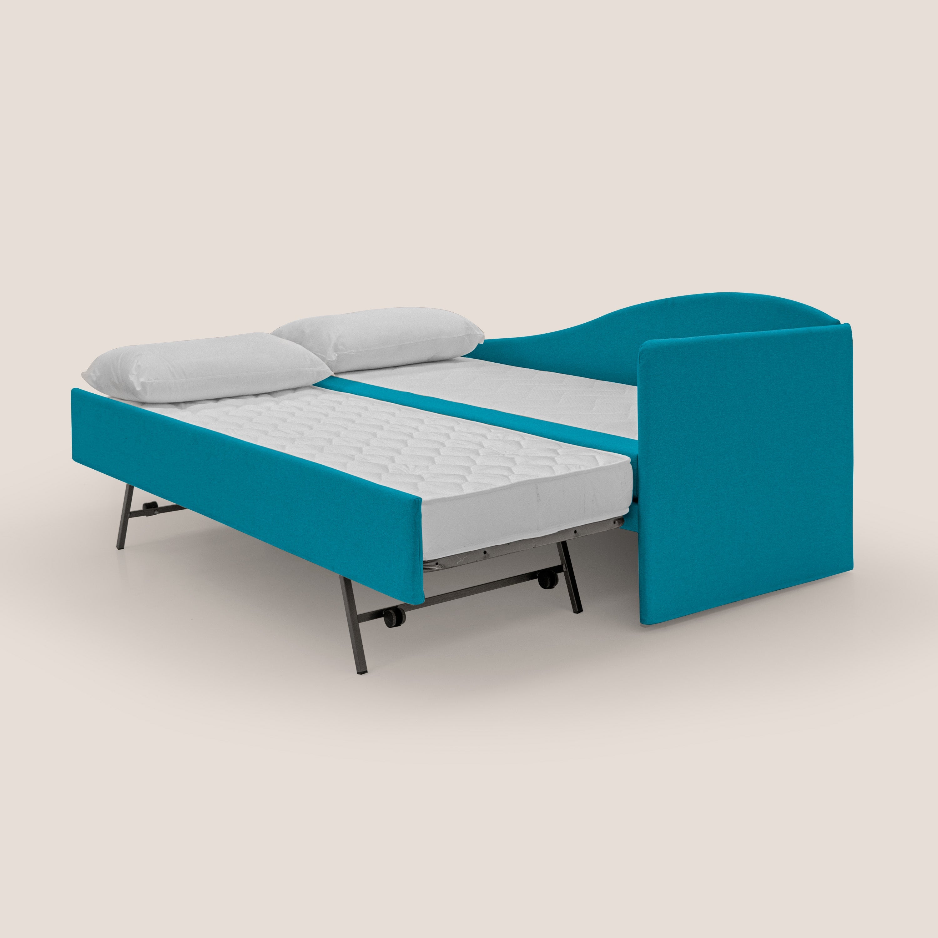 Nolo Divano duplex con doppio letto in tessuto simil cotone impermeabile T13 azzurro - divani.store