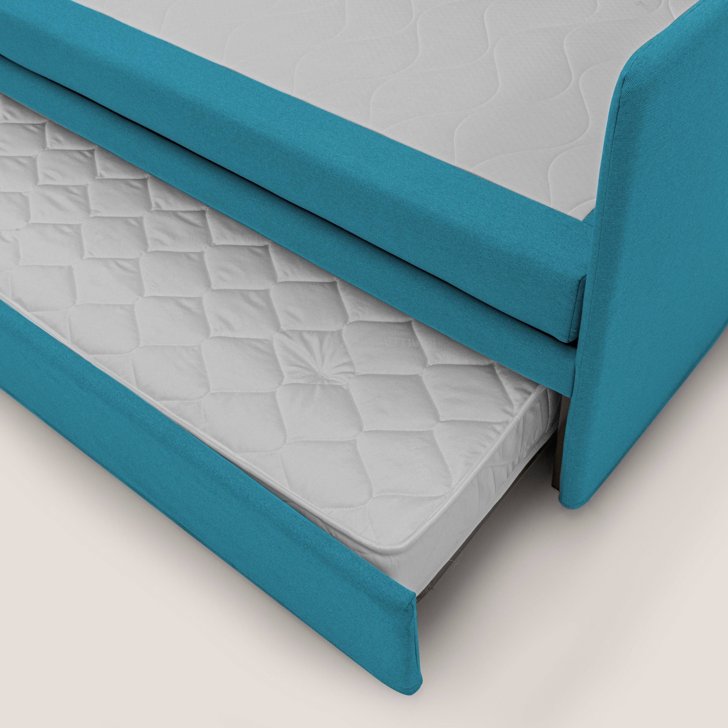 Brenta Divano duplex con doppio letto in tessuto simil cotone impermeabile T13 azzurro - divani.store