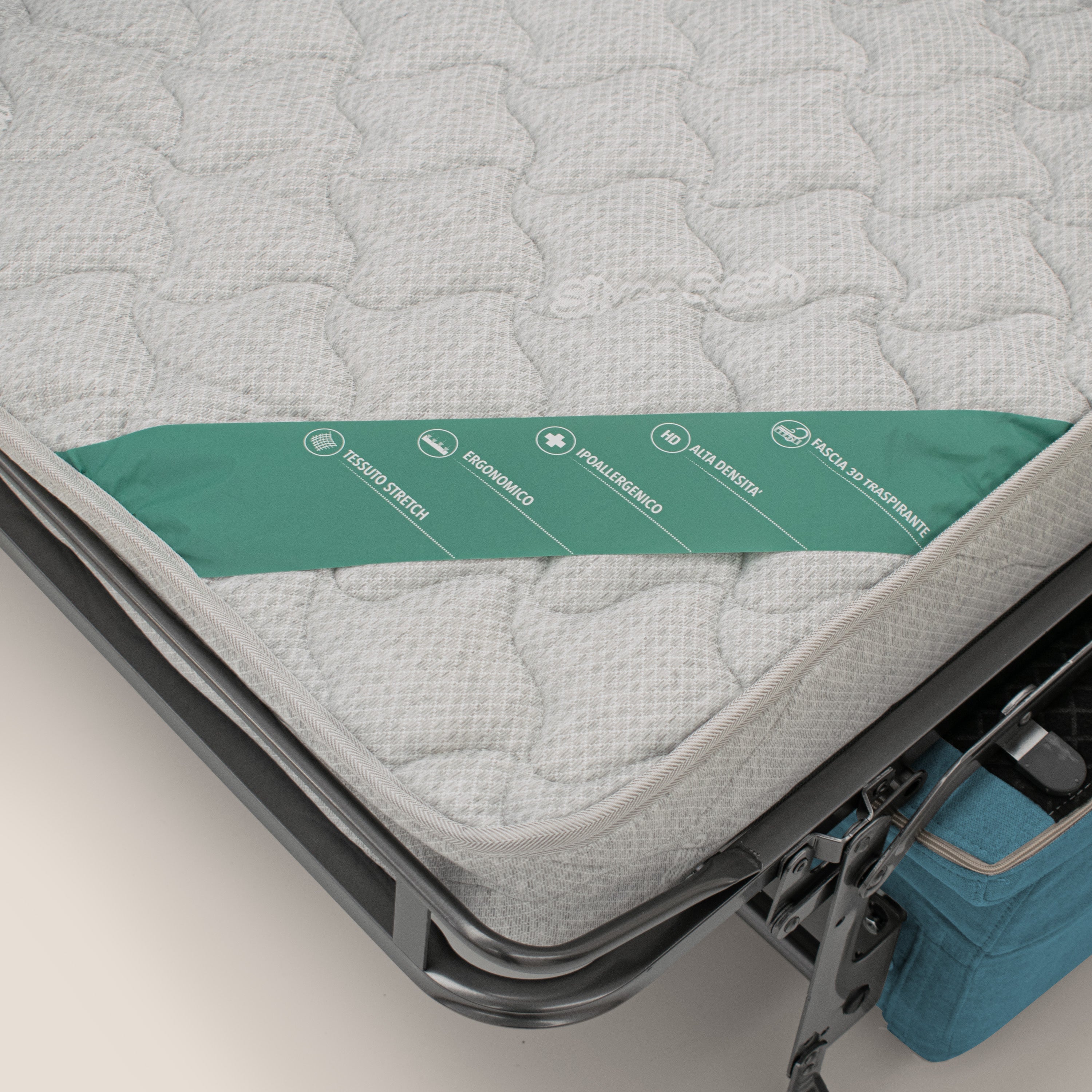 Bjorn divano letto sfoderabile con materasso H18 cm e poggiatesta reclinabili in tessuto impermeabile T02 azzurro - divani.store