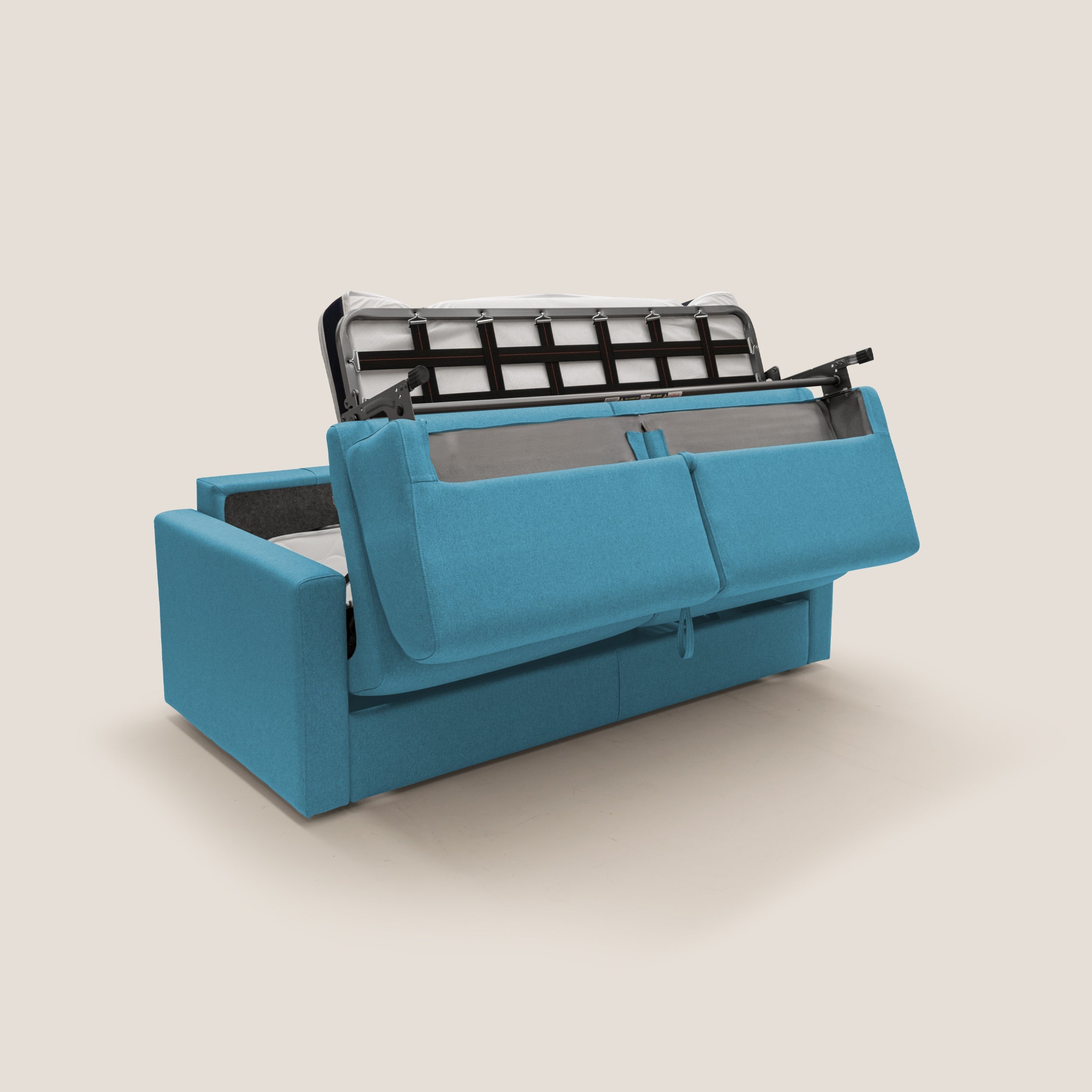 Chris Divano letto matrimoniale in tessuto impermeabile T13 azzurro - divani.store