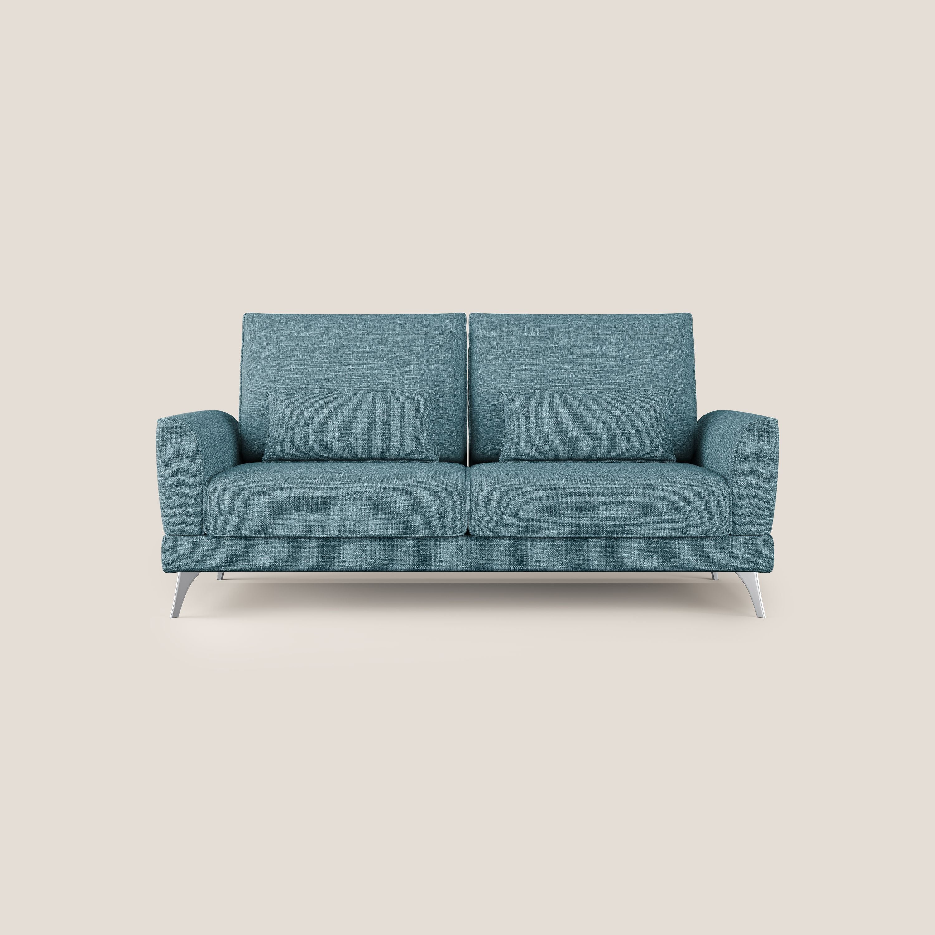 Tommy Divano relax con schienali traslanti in morbido tessuto fiammato T06 azzurro - divani.store