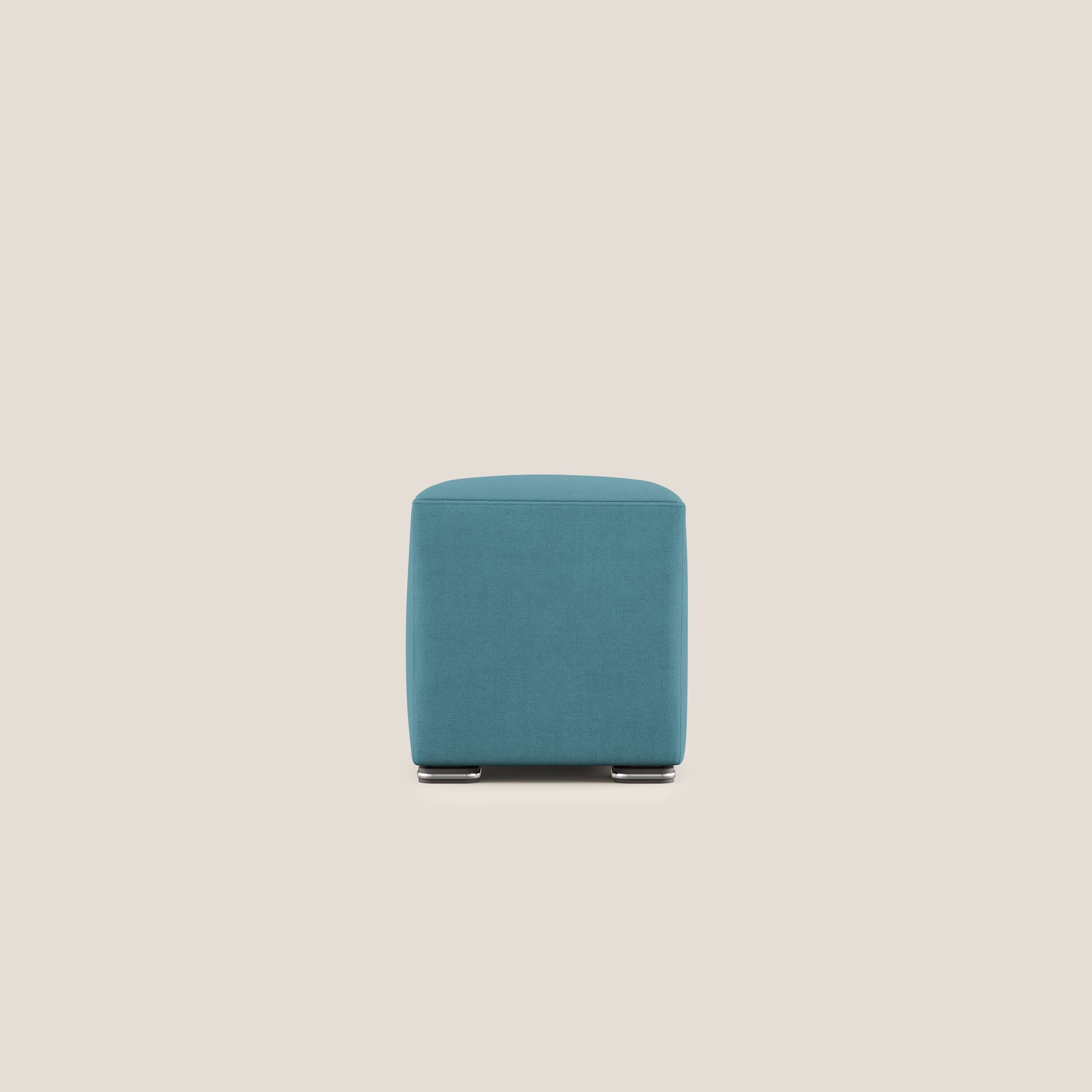 Cube pouf in tessuto morbido impermeabile T02 azzurro - divani.store
