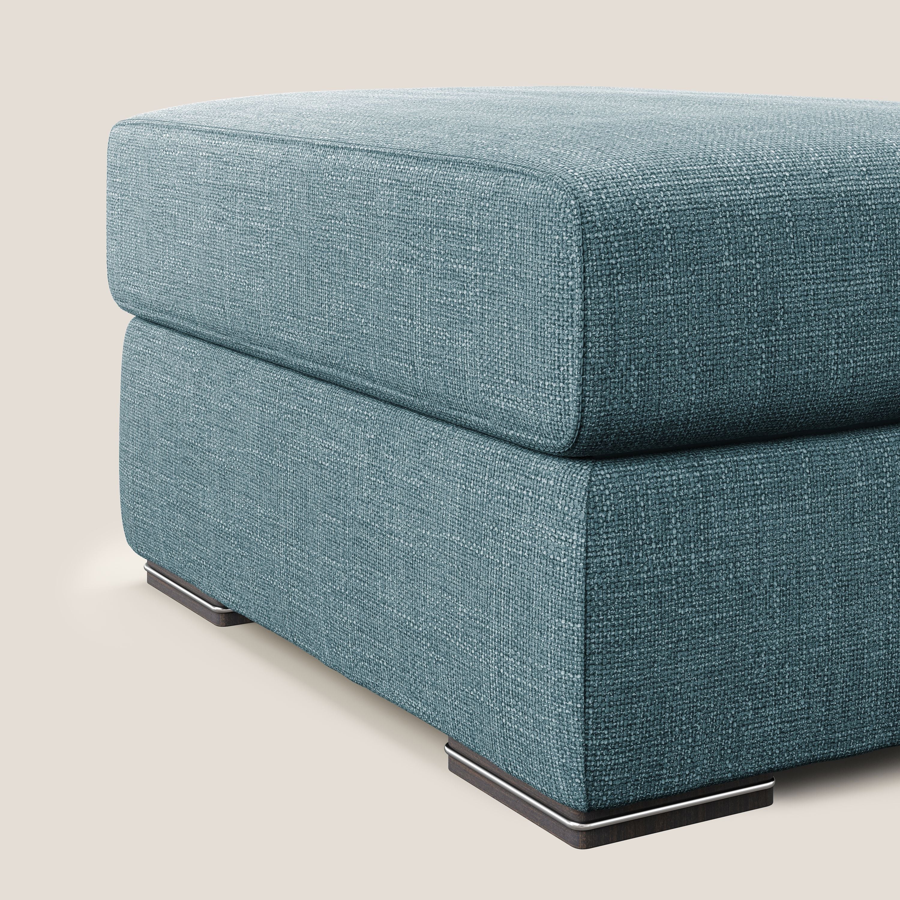 Sun pouf apribile contenitore in tessuto impermeabile morbido intreccio T06 azzurro - divani.store