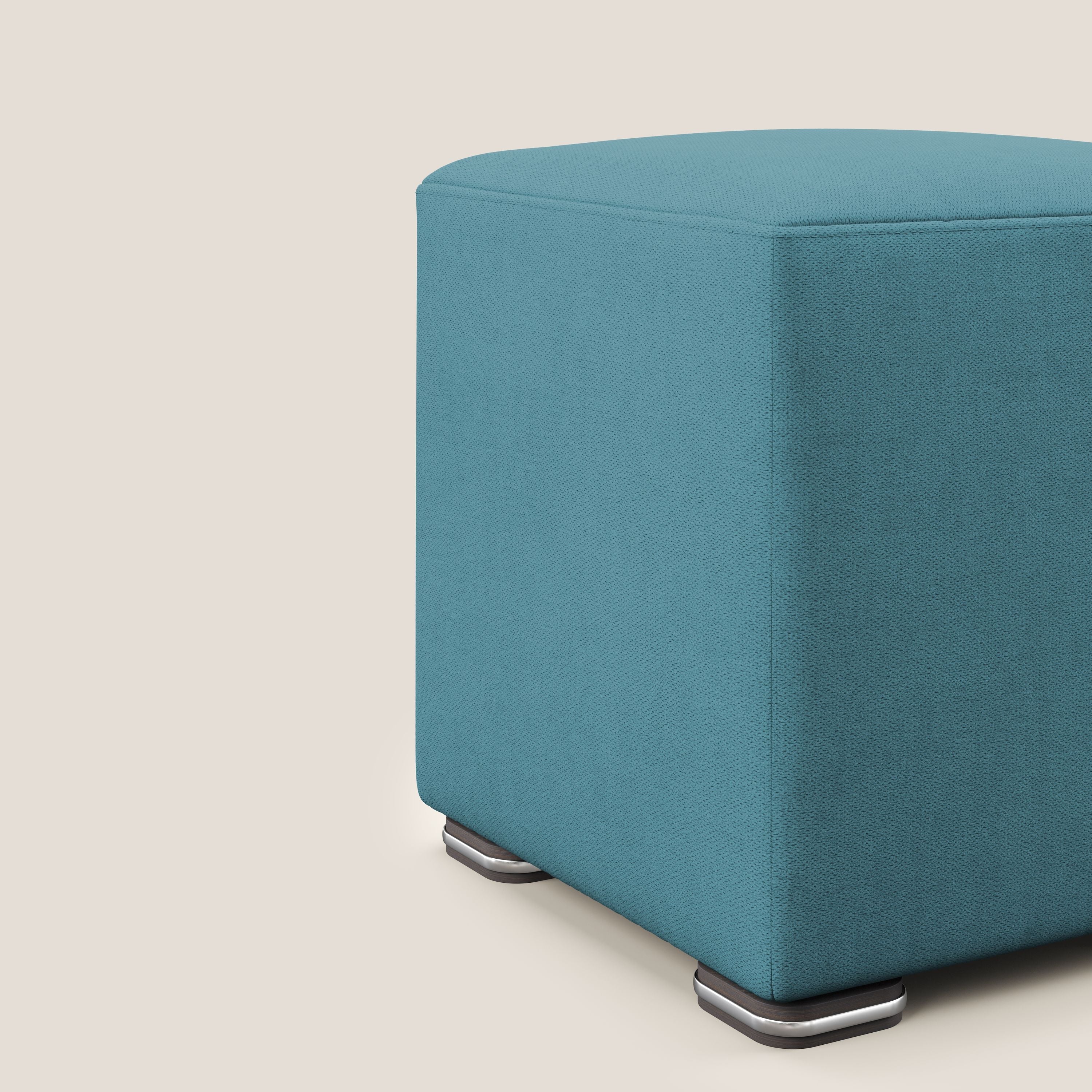 Cube pouf in tessuto morbido impermeabile T02 azzurro - divani.store