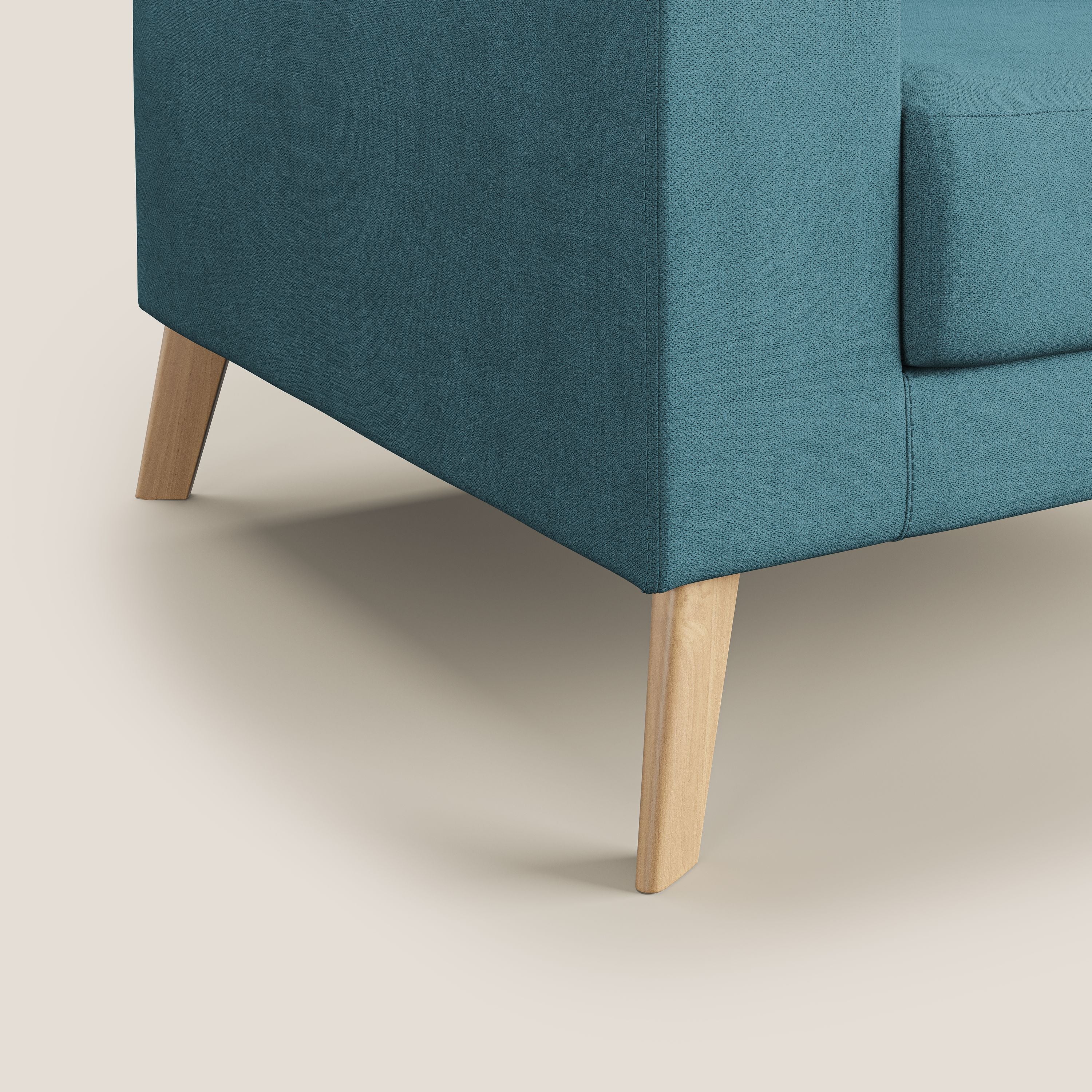 Danish poltroncina in tessuto morbido impermeabile T02 azzurro - divani.store