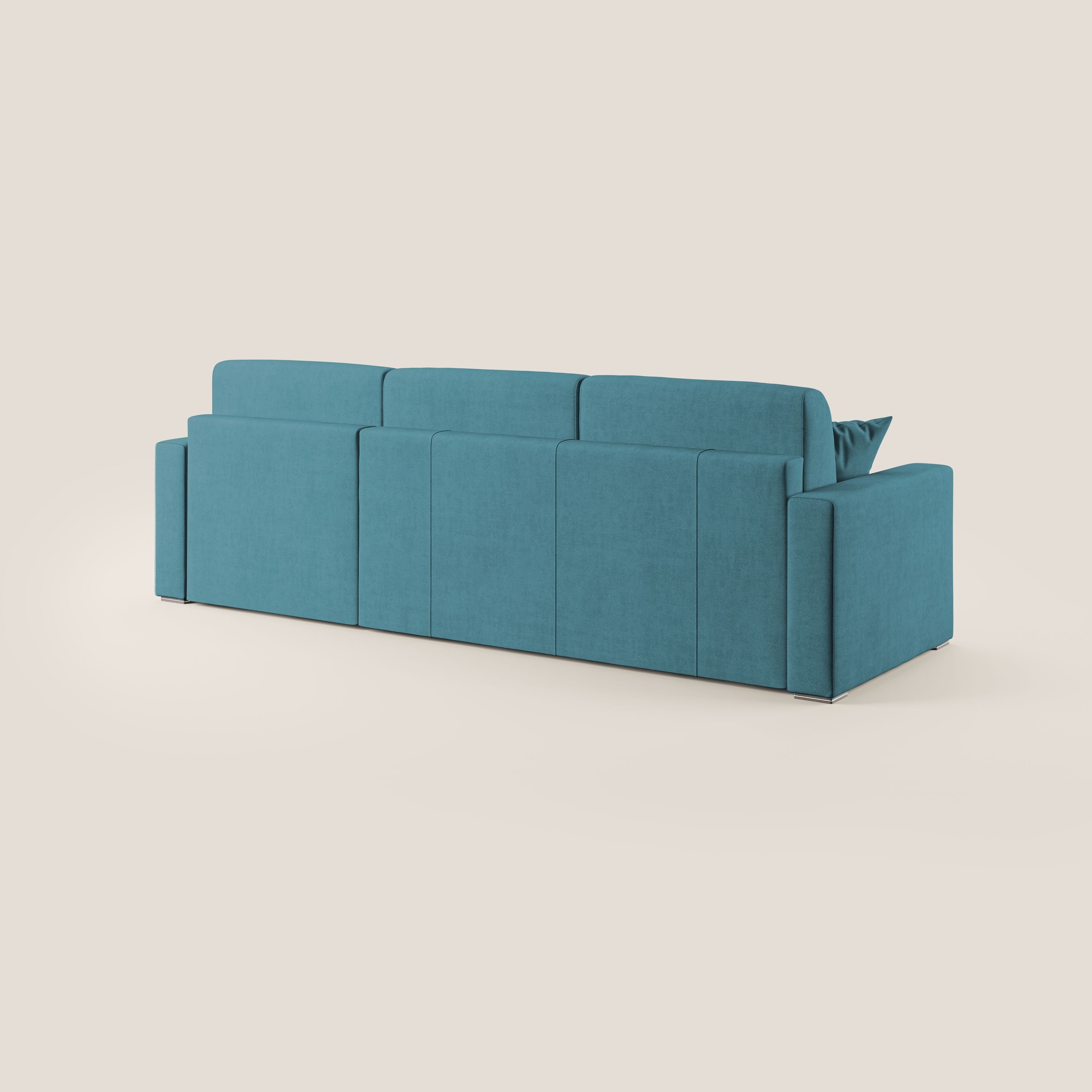 Best Divano letto angolare in tessuto impermeabile T02 azzurro - divani.store