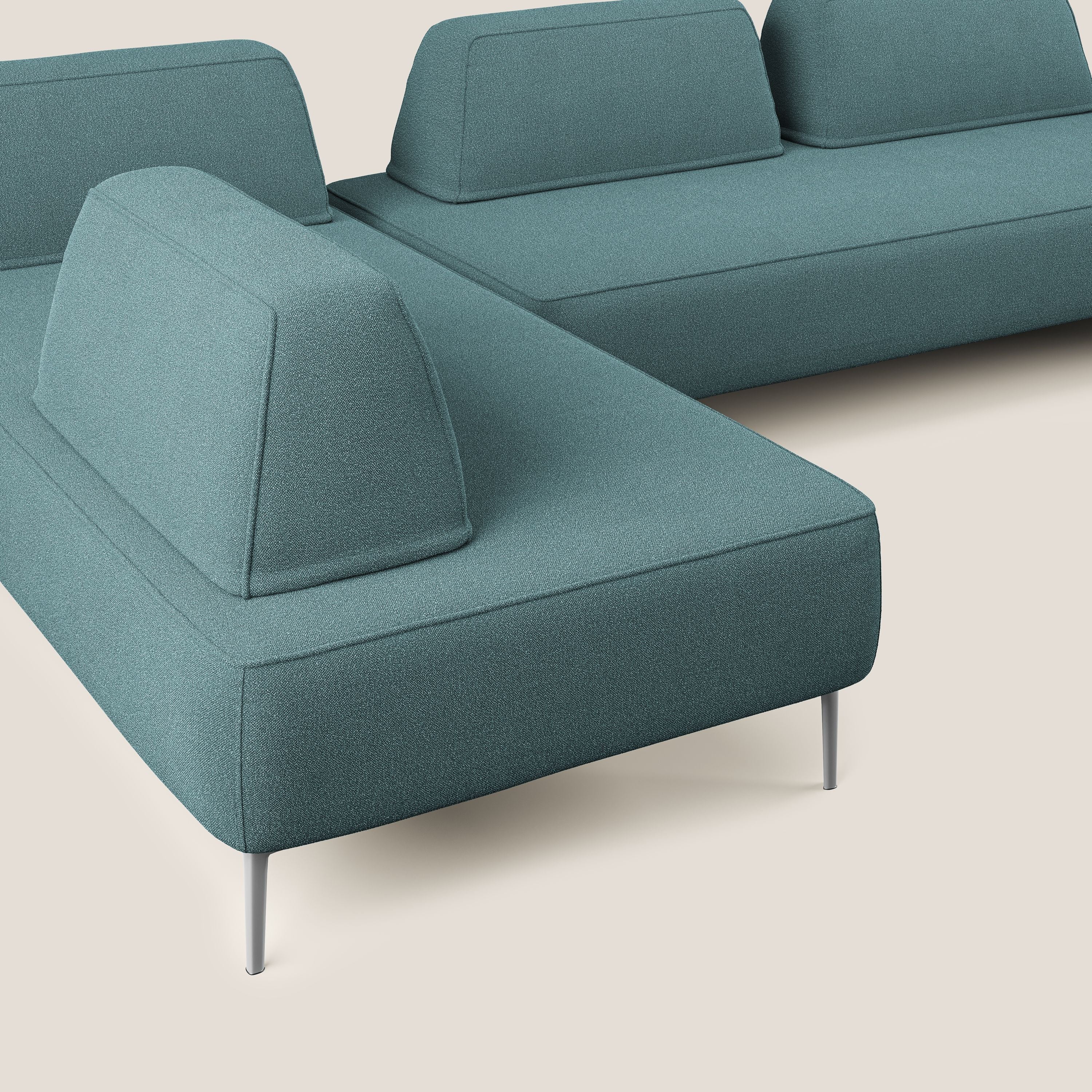 Newton divano panoramico modulare con schienali movibili T07 azzurro - divani.store