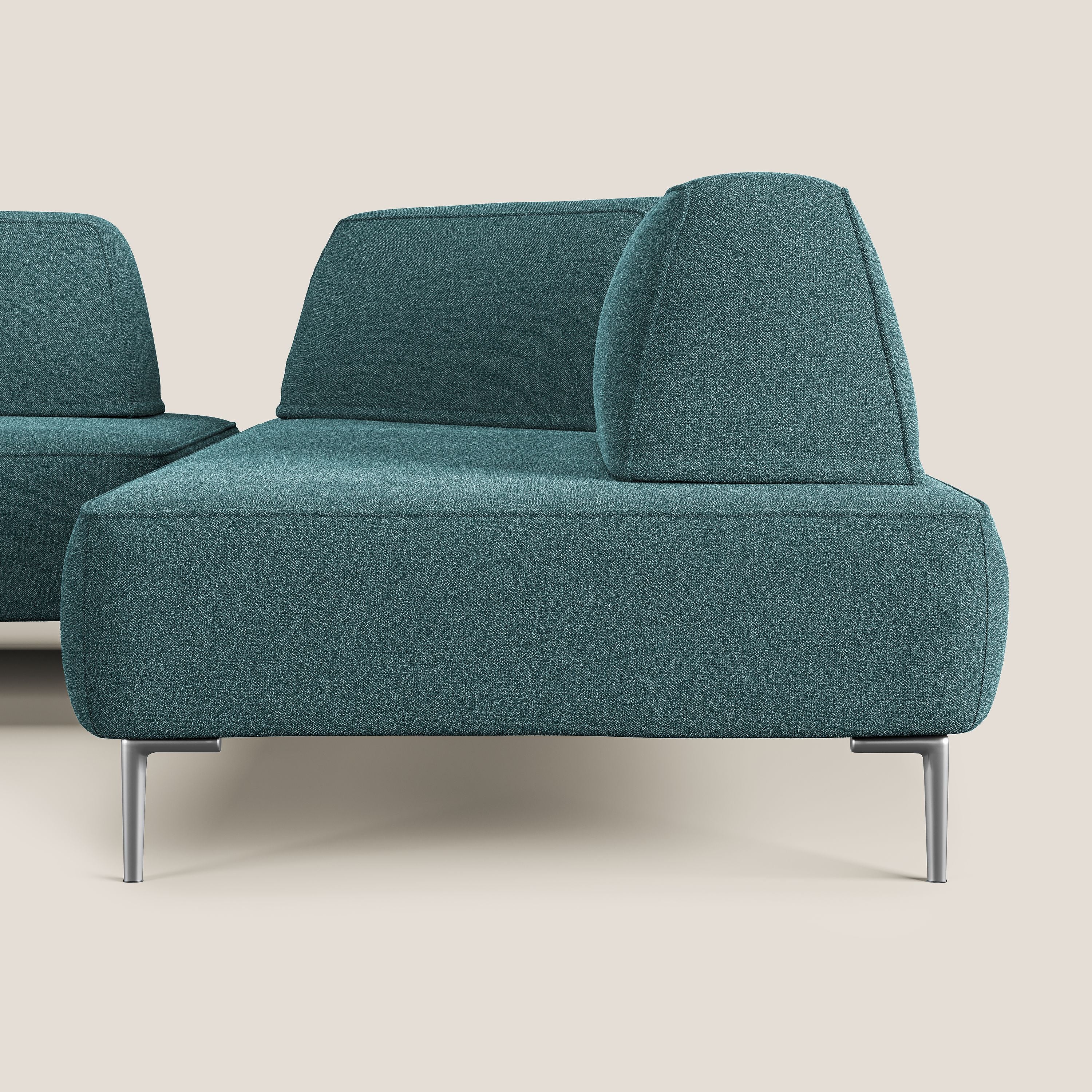 Newton divano angolare modulare con schienali movibili T07 azzurro - divani.store