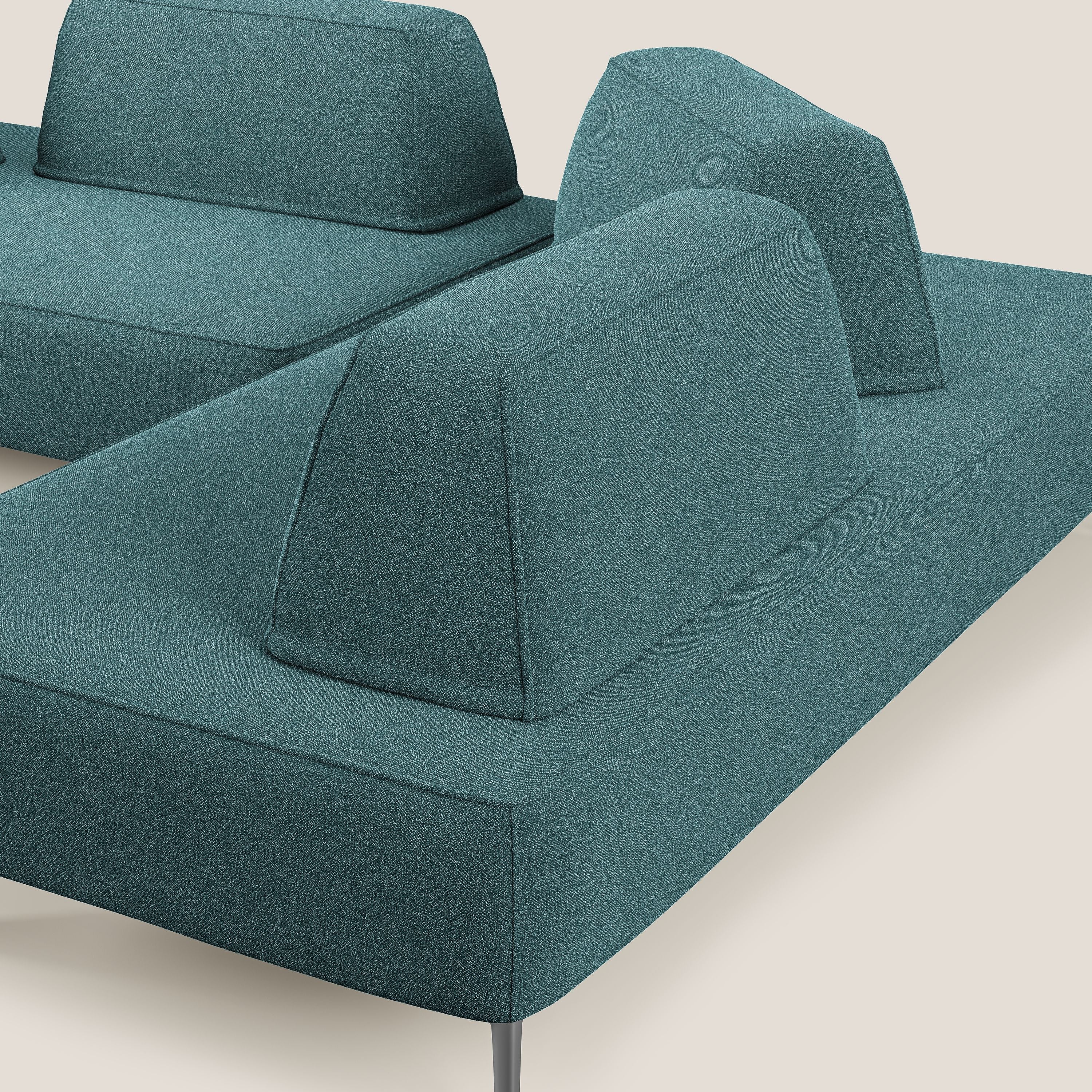 Newton divano angolare modulare con schienali movibili T07 azzurro - divani.store