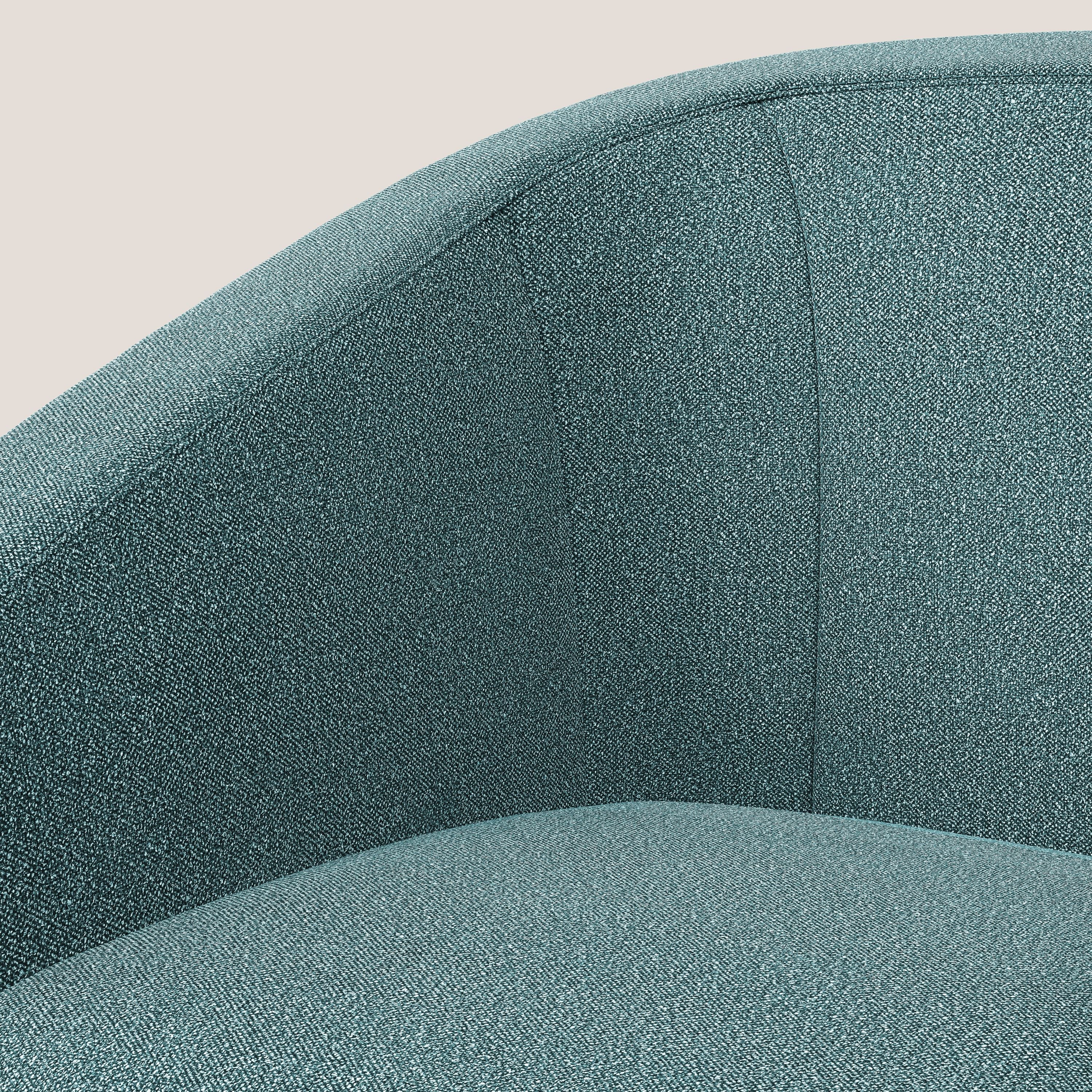 Pandora Poltroncina in morbido tessuto bouclé impermeabile T07 azzurro - divani.store