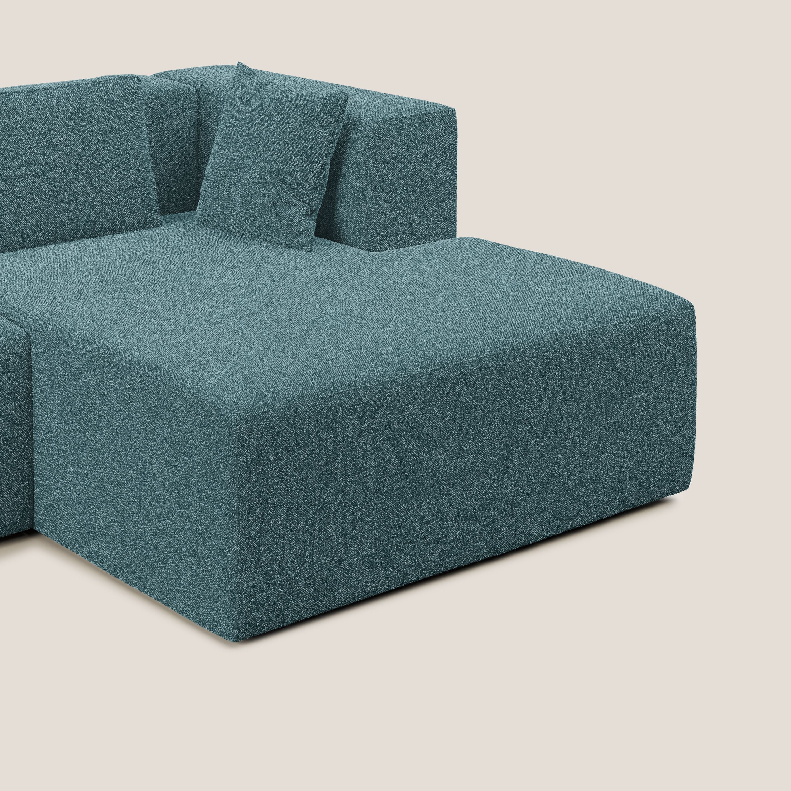 Nettuno divano panoramico in morbido tessuto bouclè T07 azzurro - divani.store