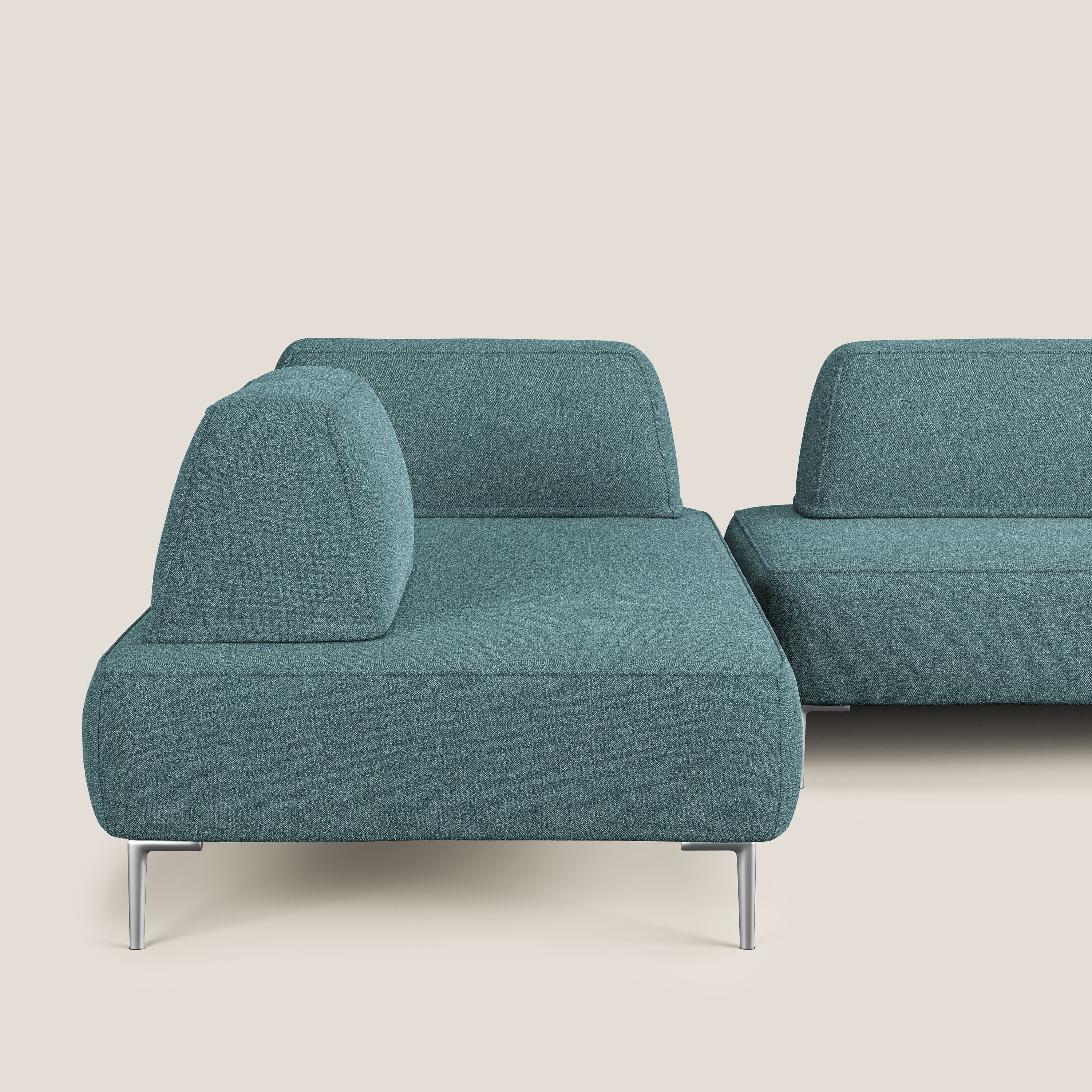 Newton divano panoramico modulare con schienali movibili T07 azzurro - divani.store