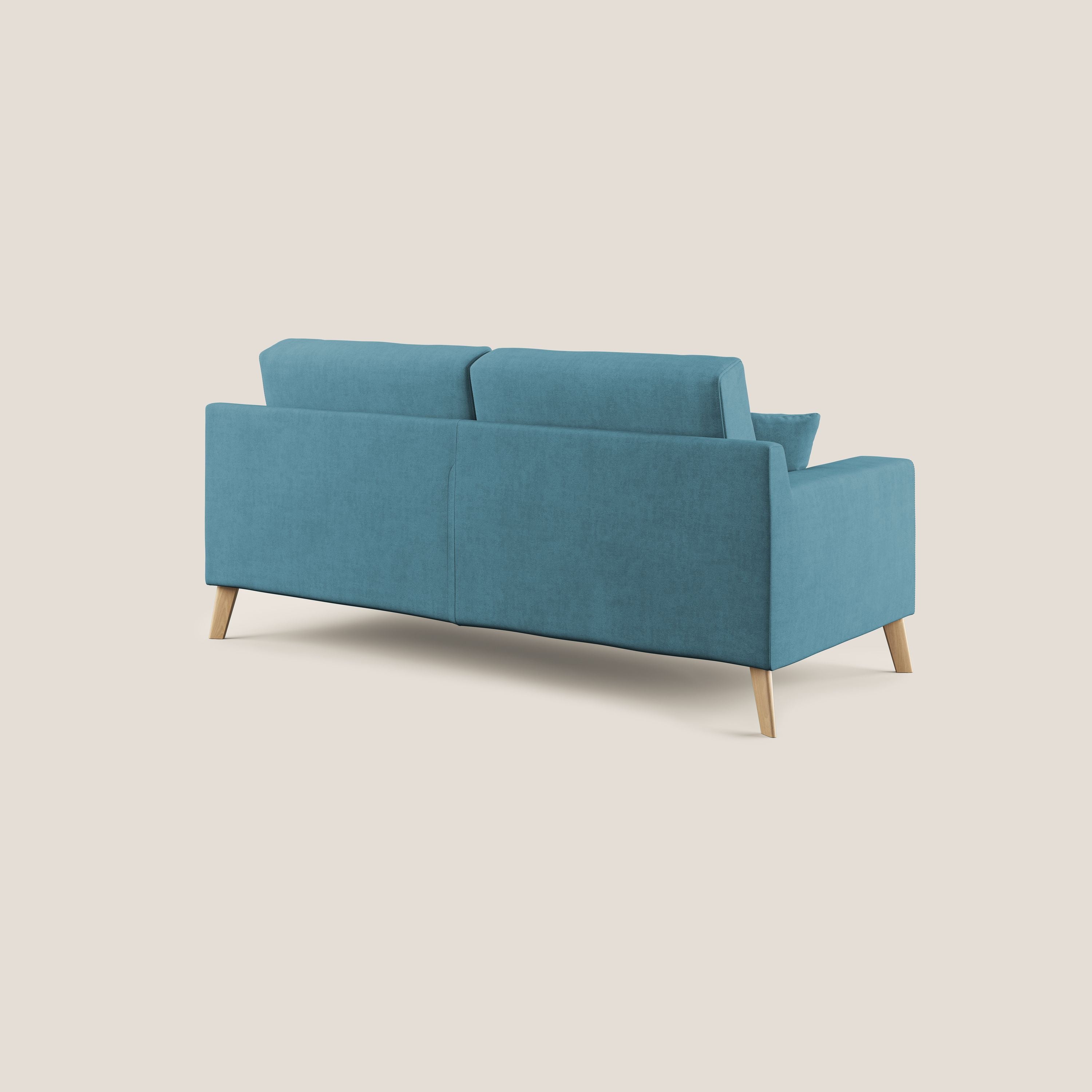 Danish divano moderno in tessuto morbido impermeabile T02 azzurro - divani.store