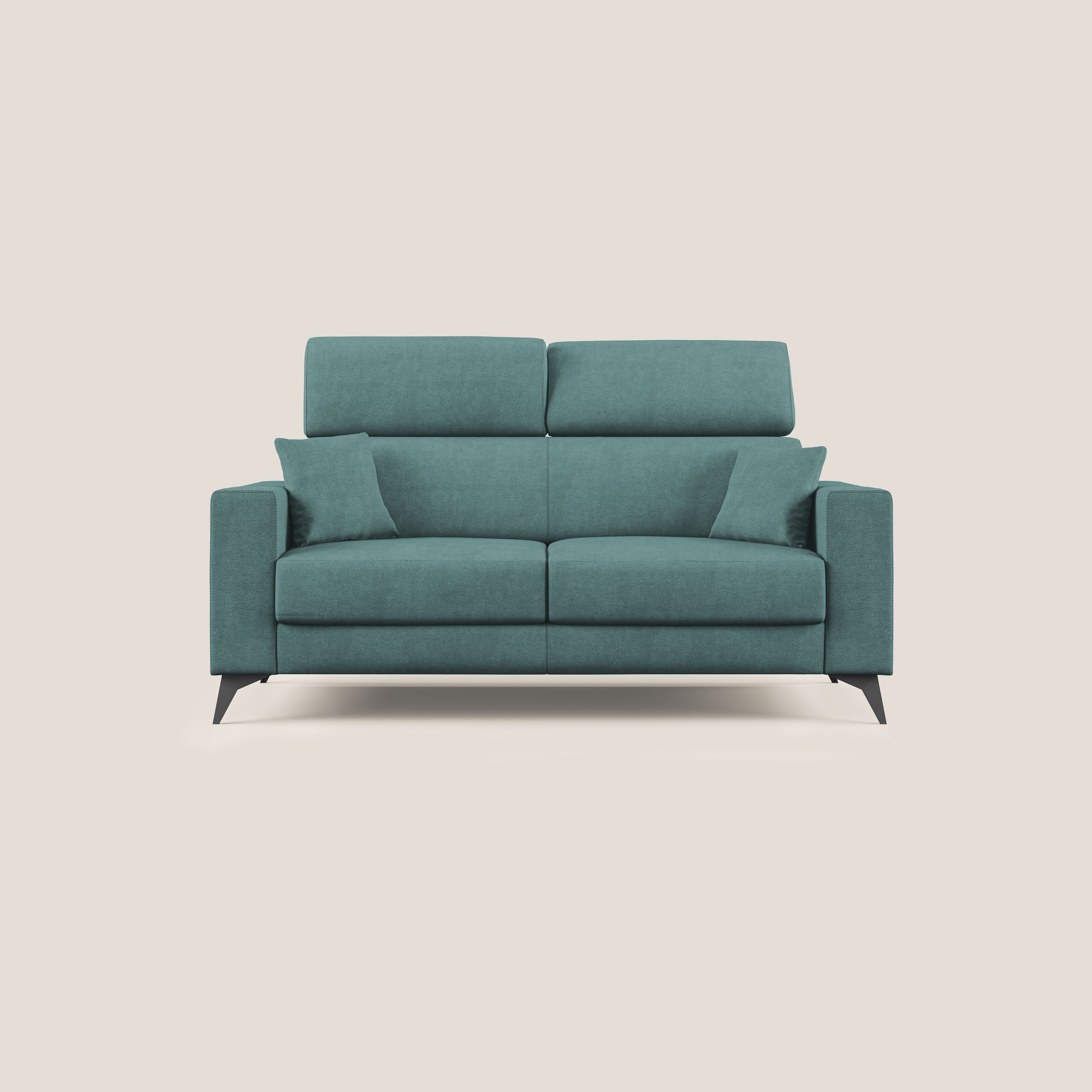 Pegaso divano letto con poggiatesta reclinabili e rivestimento T02 petrolio - divani.store