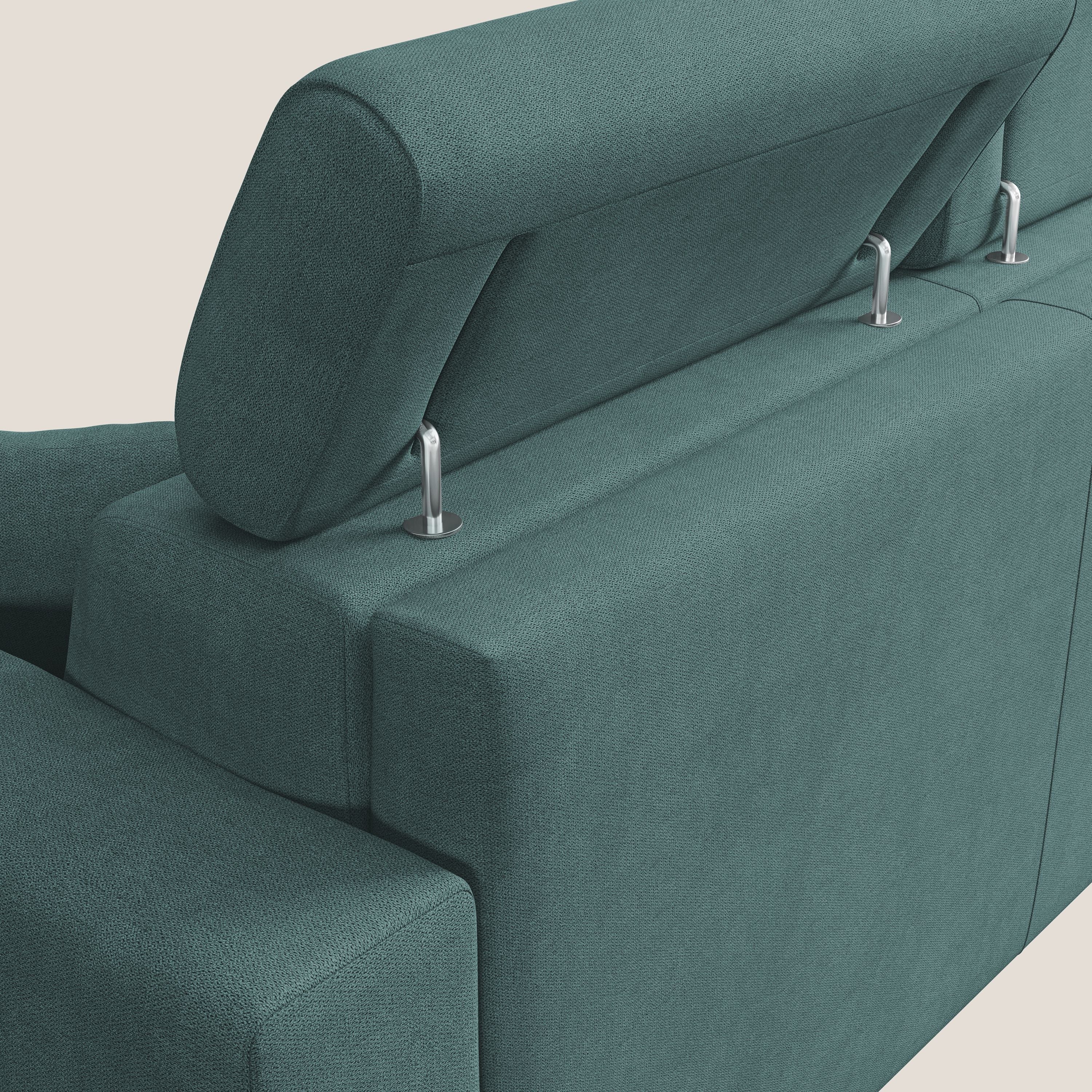 Pegaso divano letto con poggiatesta reclinabili e rivestimento T02 petrolio - divani.store