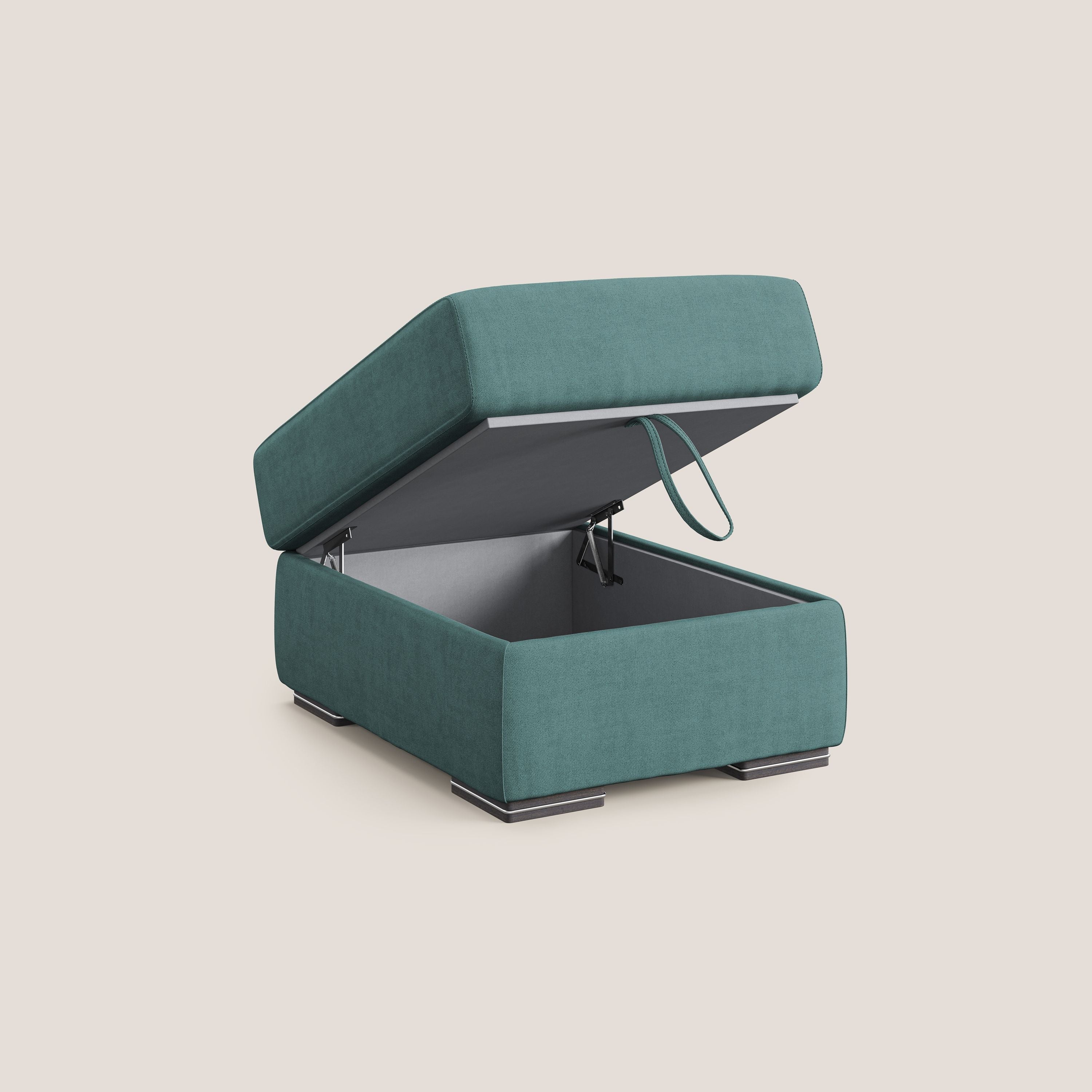 Sun pouf apribile contenitore in tessuto impermeabile T02 petrolio - divani.store