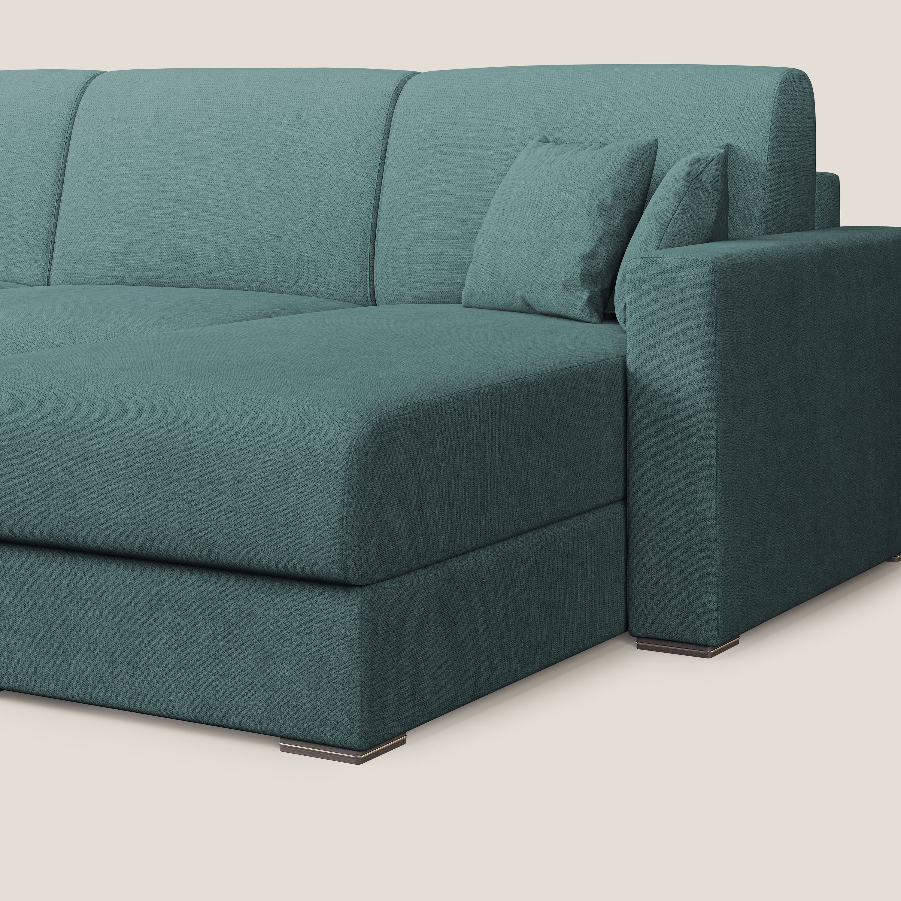 Best Divano letto angolare in tessuto impermeabile T02 petrolio - divani.store