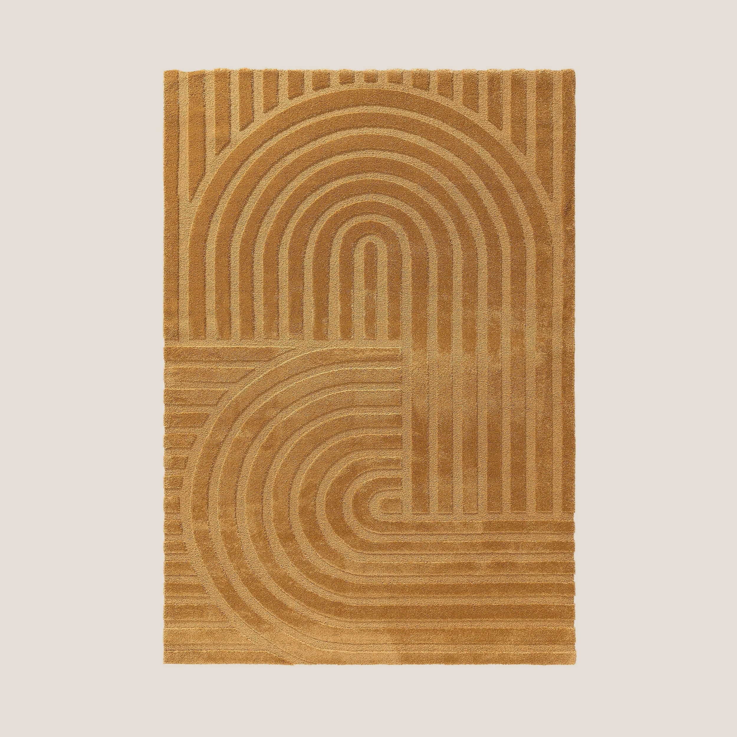 Zefira tappeto con motivo a rilievo giallo impermeabile - divani.store