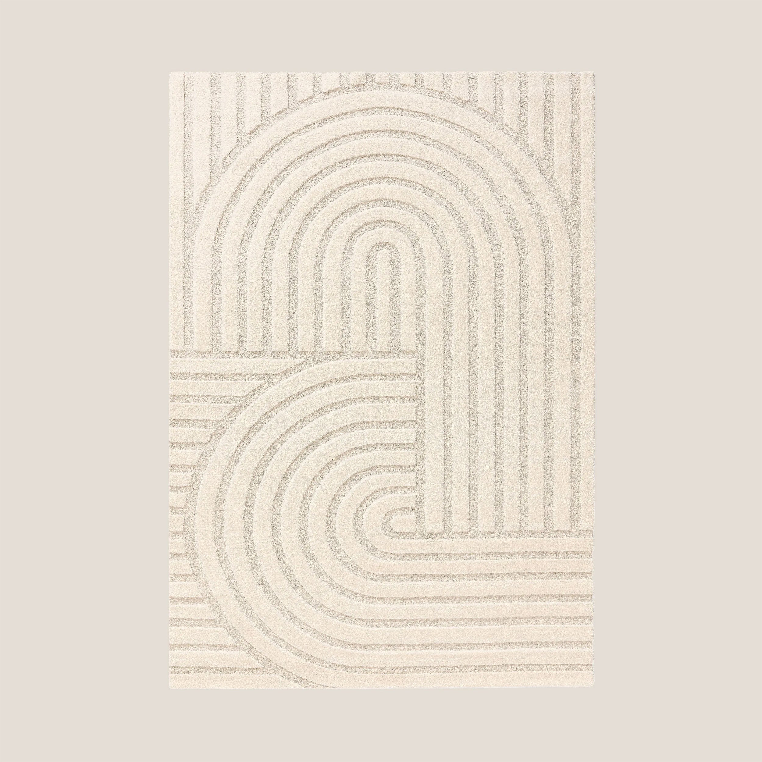 Zefira tappeto con motivo a rilievo crema impermeabile - divani.store