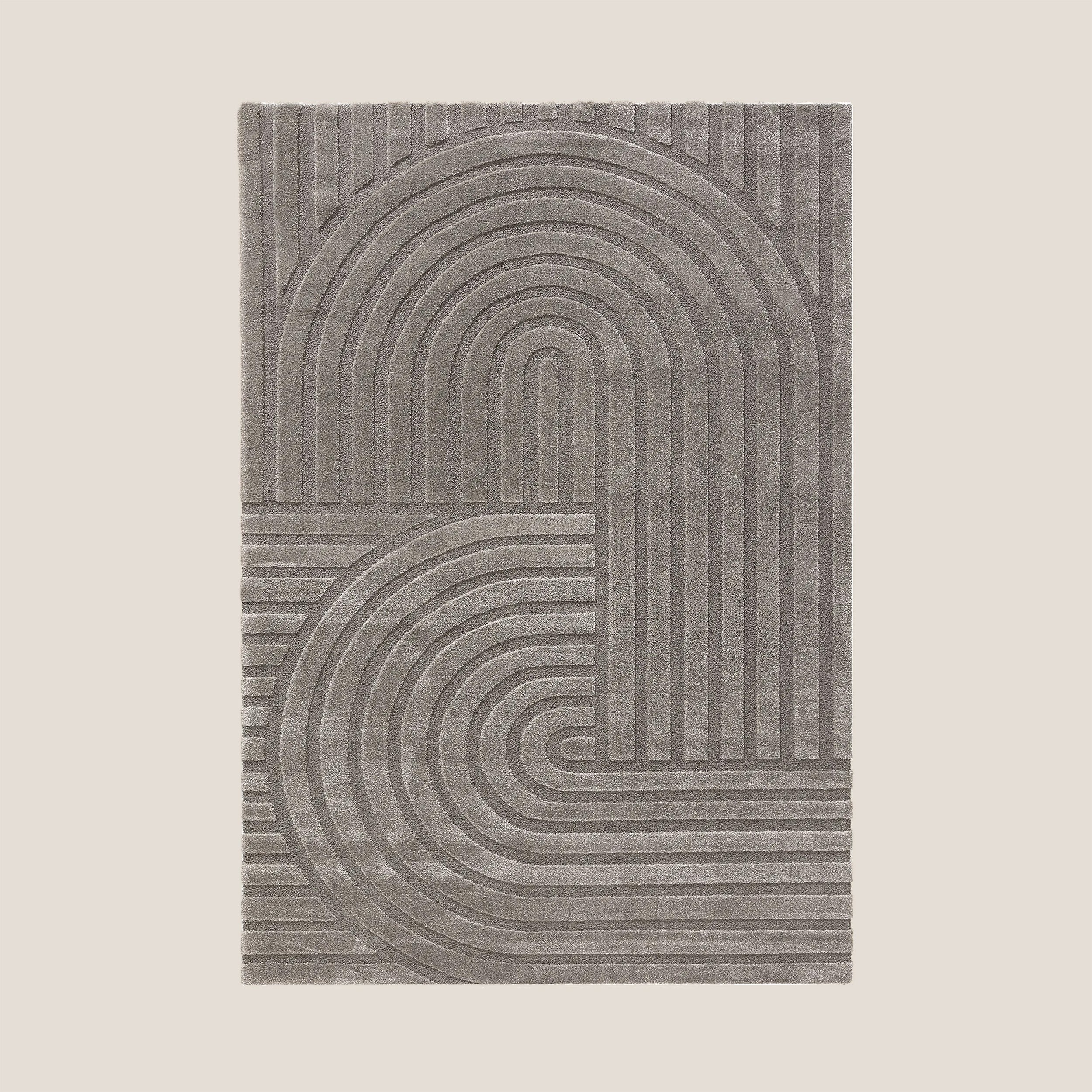 Zefira tappeto con motivo a rilievo grigio impermeabile - divani.store