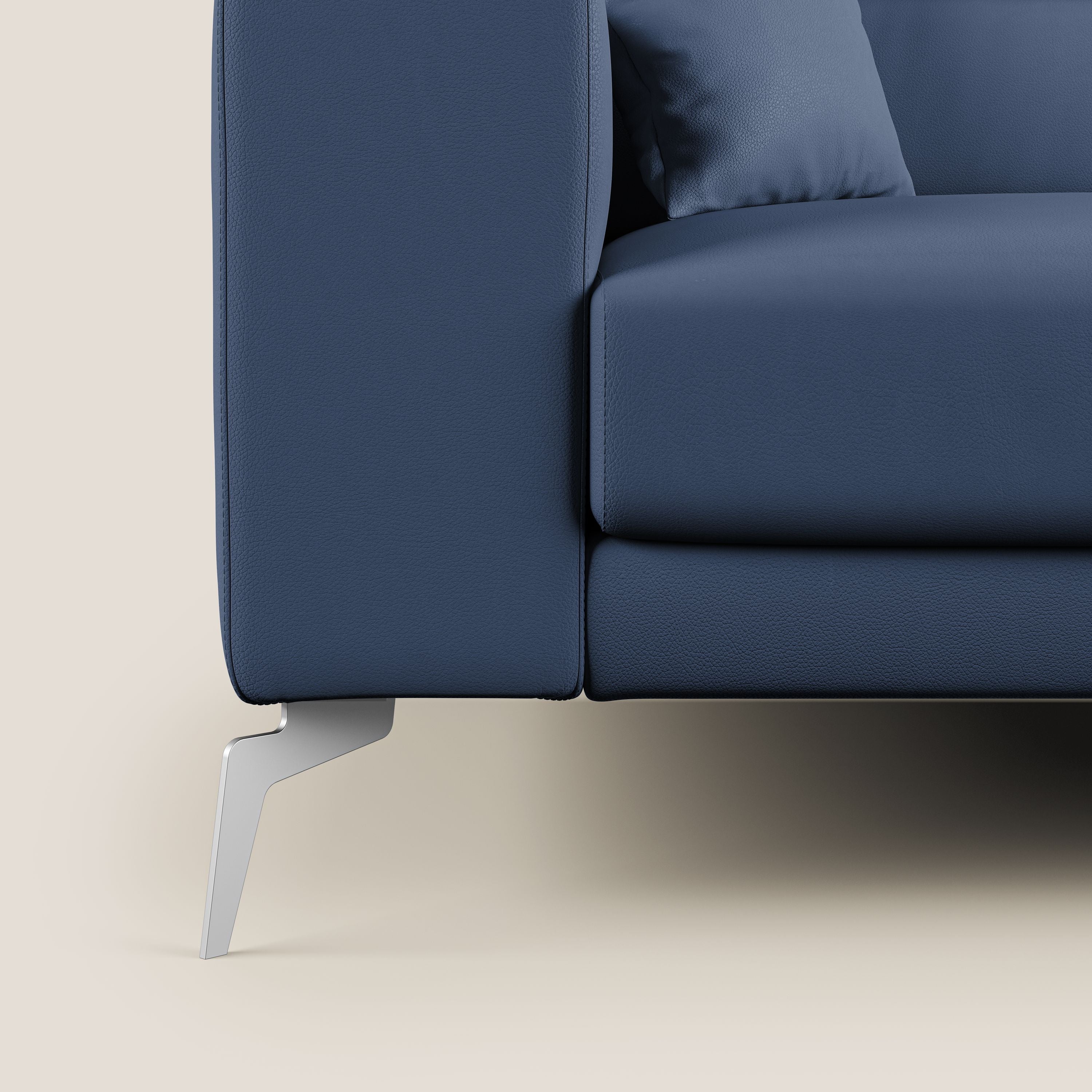 Blade Divano moderno con poggiatesta reclinabili in Ecopelle T04 blu - divani.store