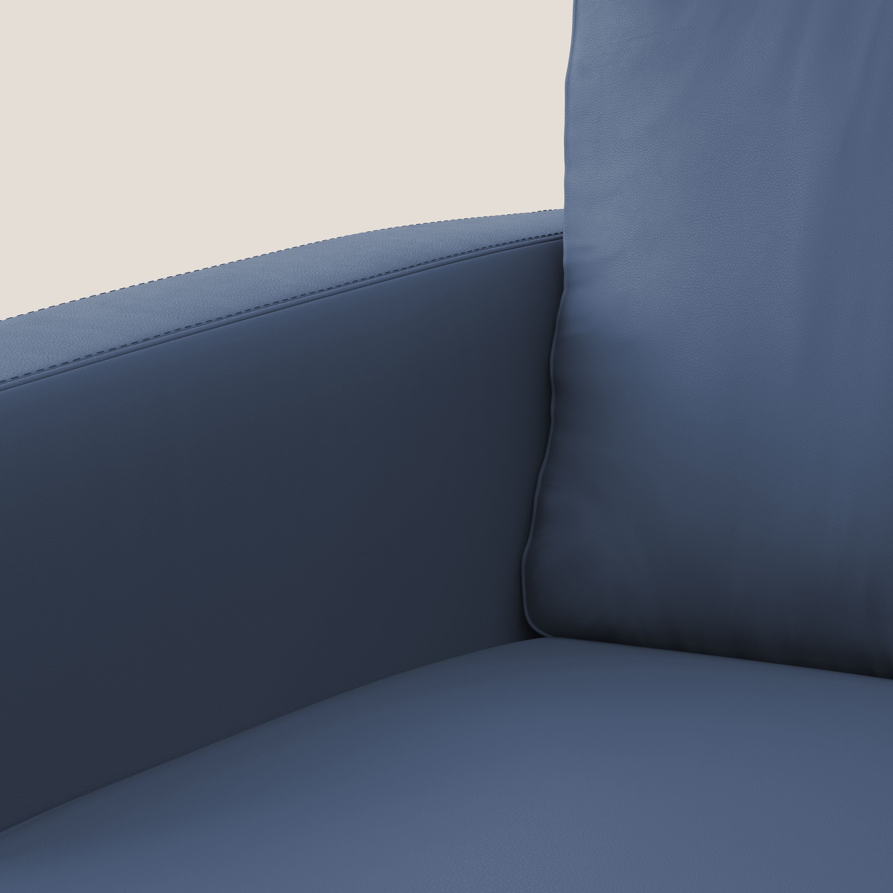 Orione Poltroncina in ecopelle moderna e impermeabile T04 blu - divani.store