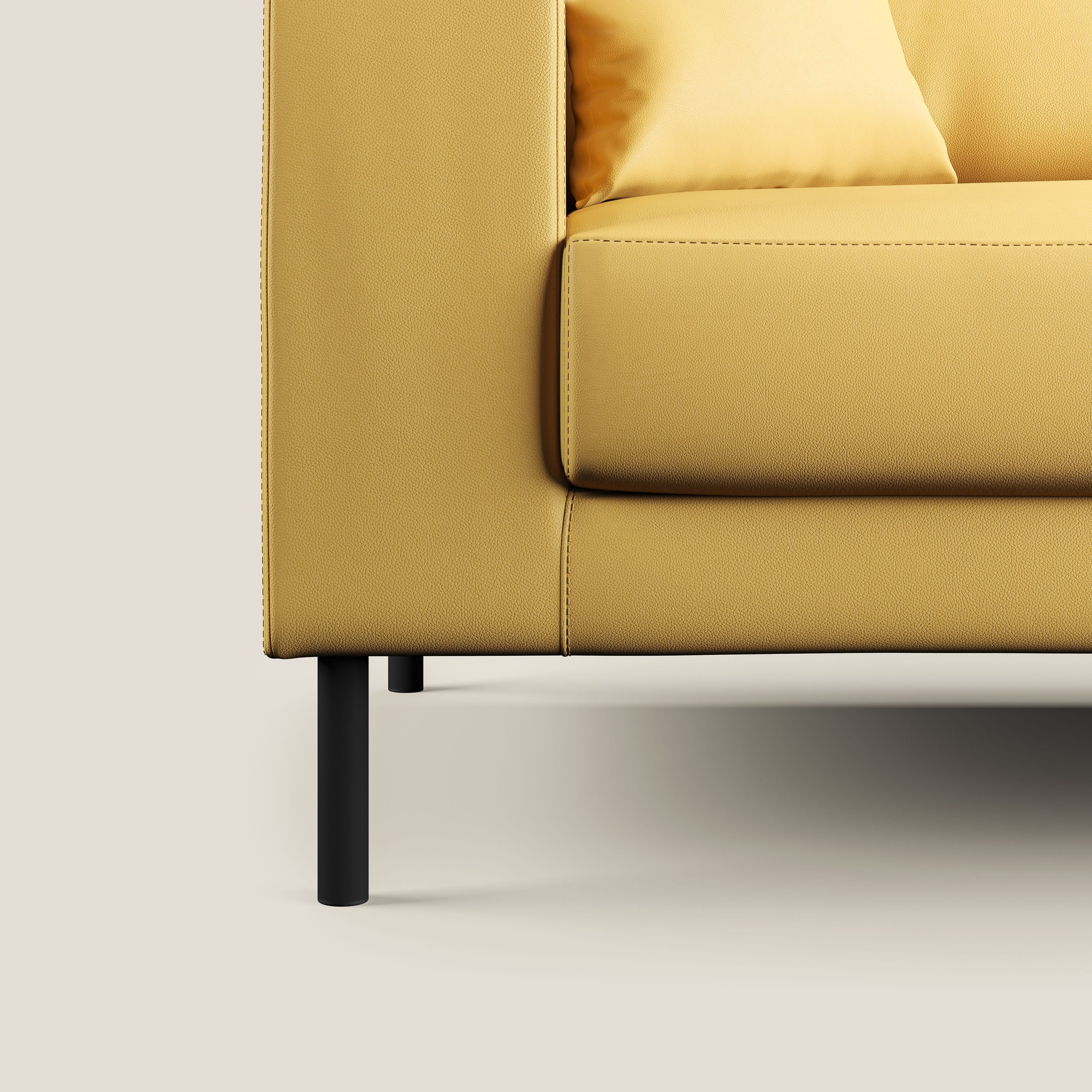 Uranio divano angolare moderno REVERSIBILE in Ecopelle impermeabile T04 giallo - divani.store