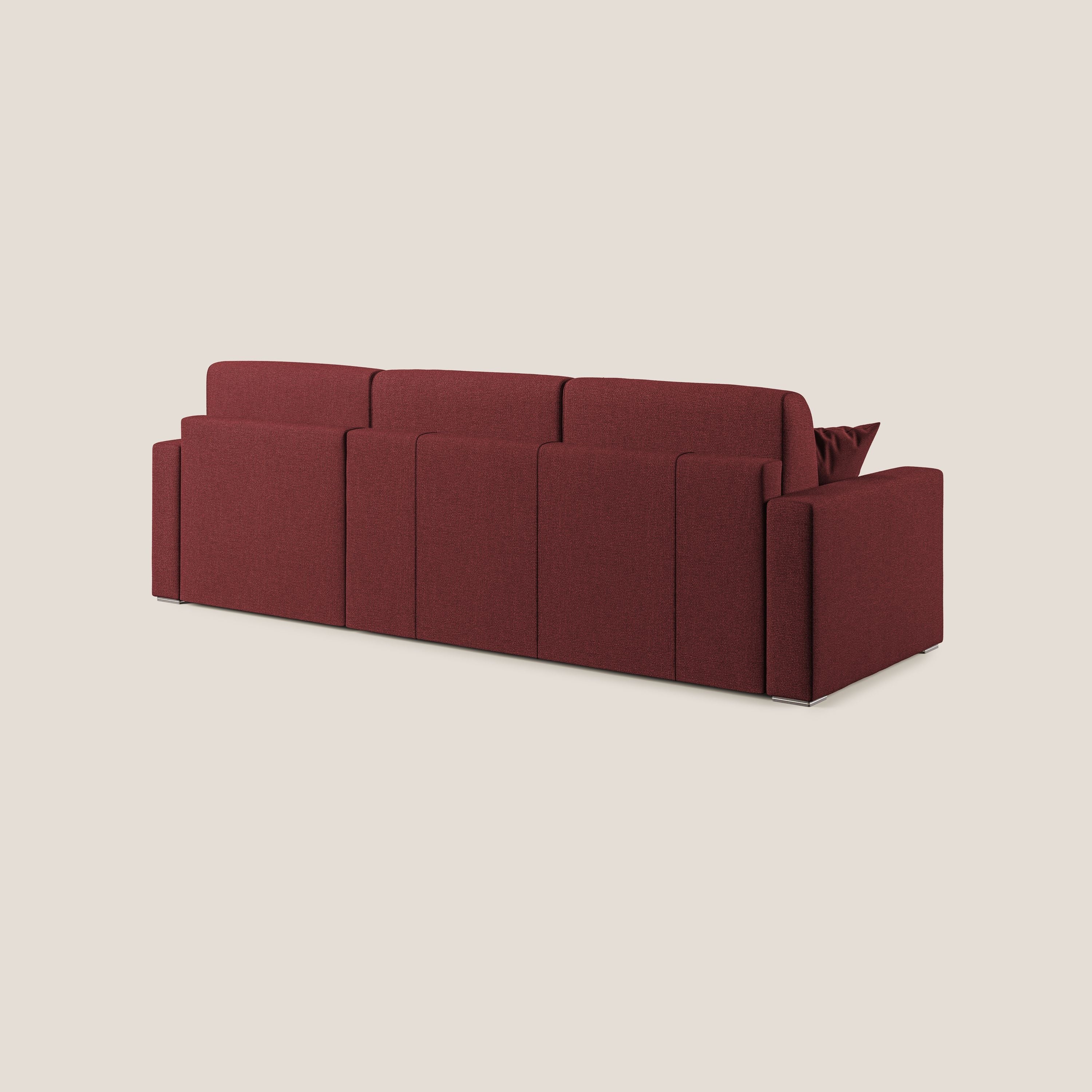 Best Divano letto angolare con penisola in tessuto smacchiabile QuickClean T08 rosso - divani.store