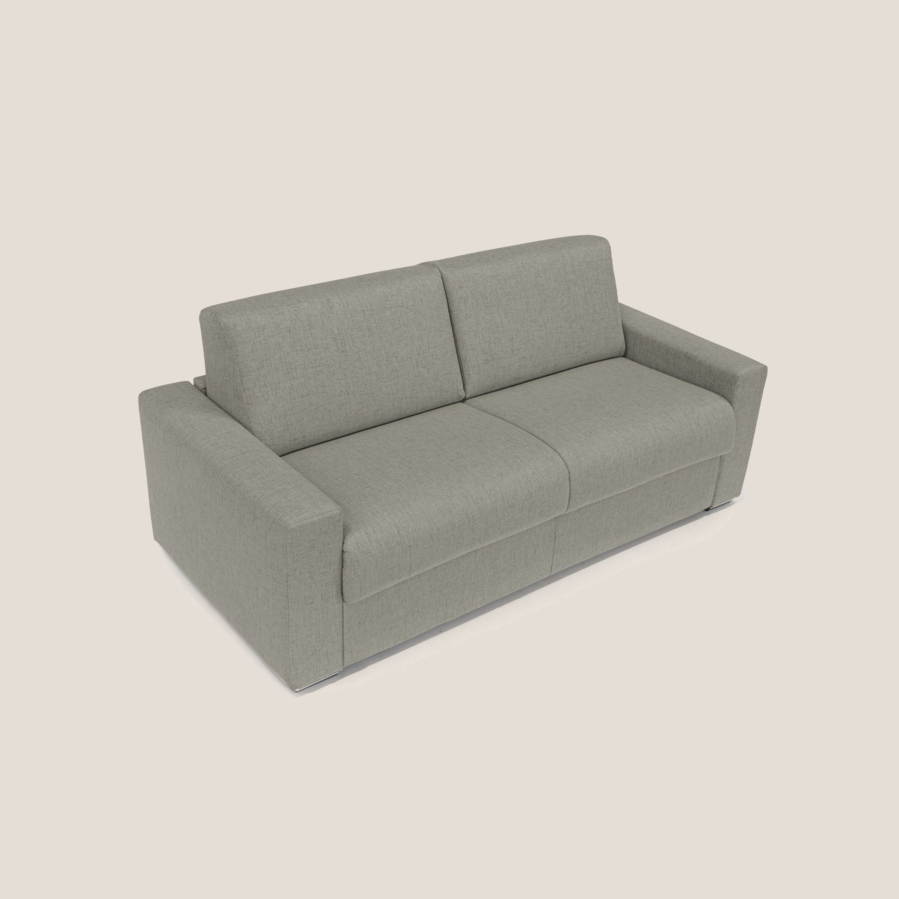 Nixon Divano letto matrimoniale con materasso 20 cm in tessuto impermeabile T03 talpa - divani.store