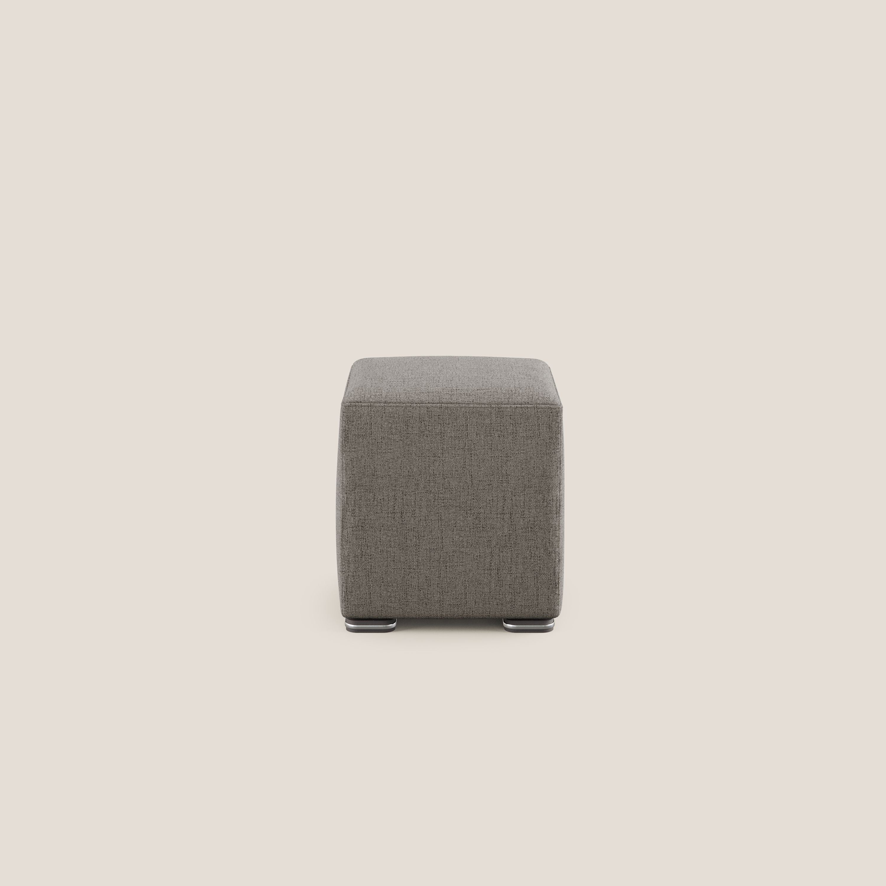 Cube pouf in tessuto morbido impermeabile T03 talpa - divani.store
