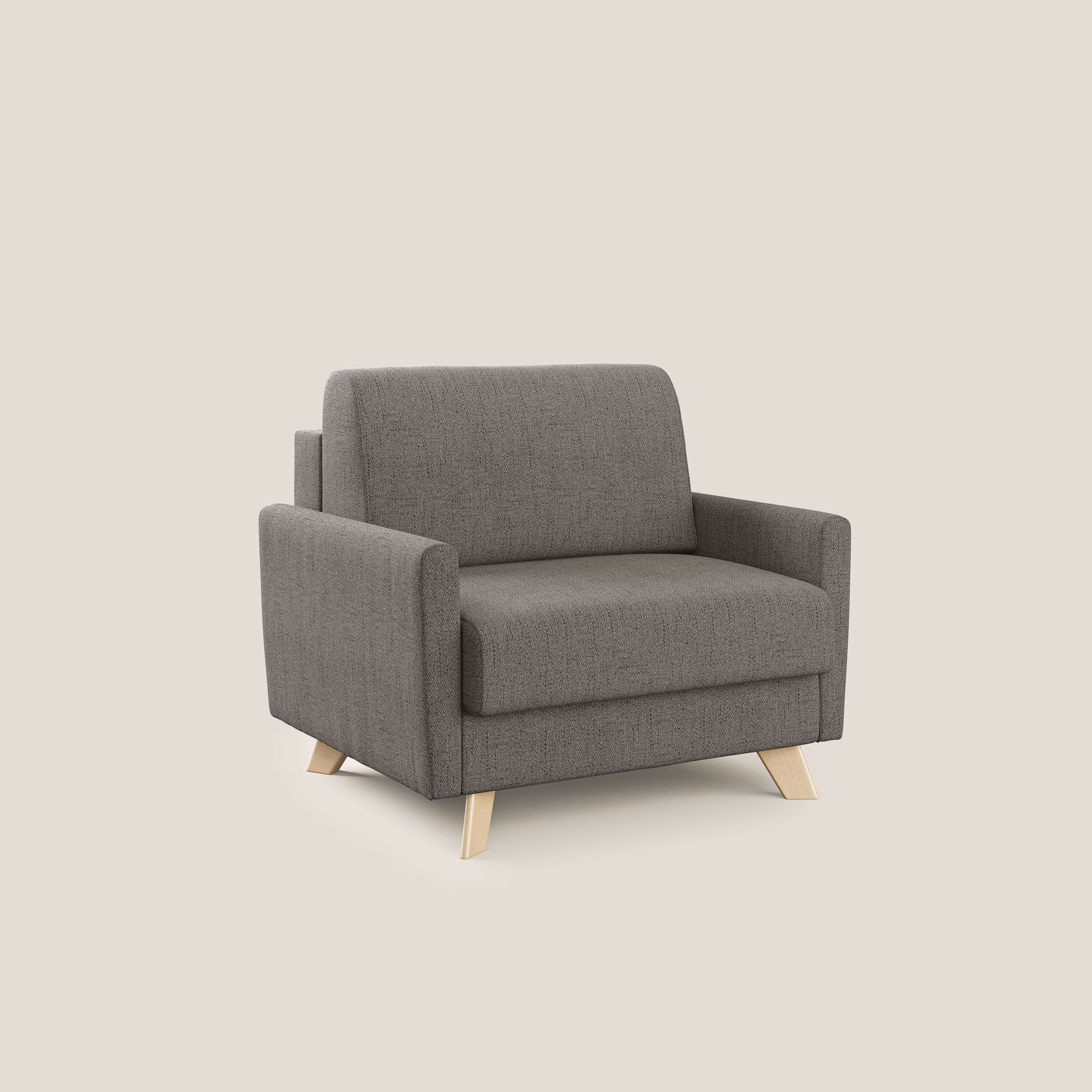 Edgar poltrona letto in tessuto felis impermeabile T03 talpa - divani.store