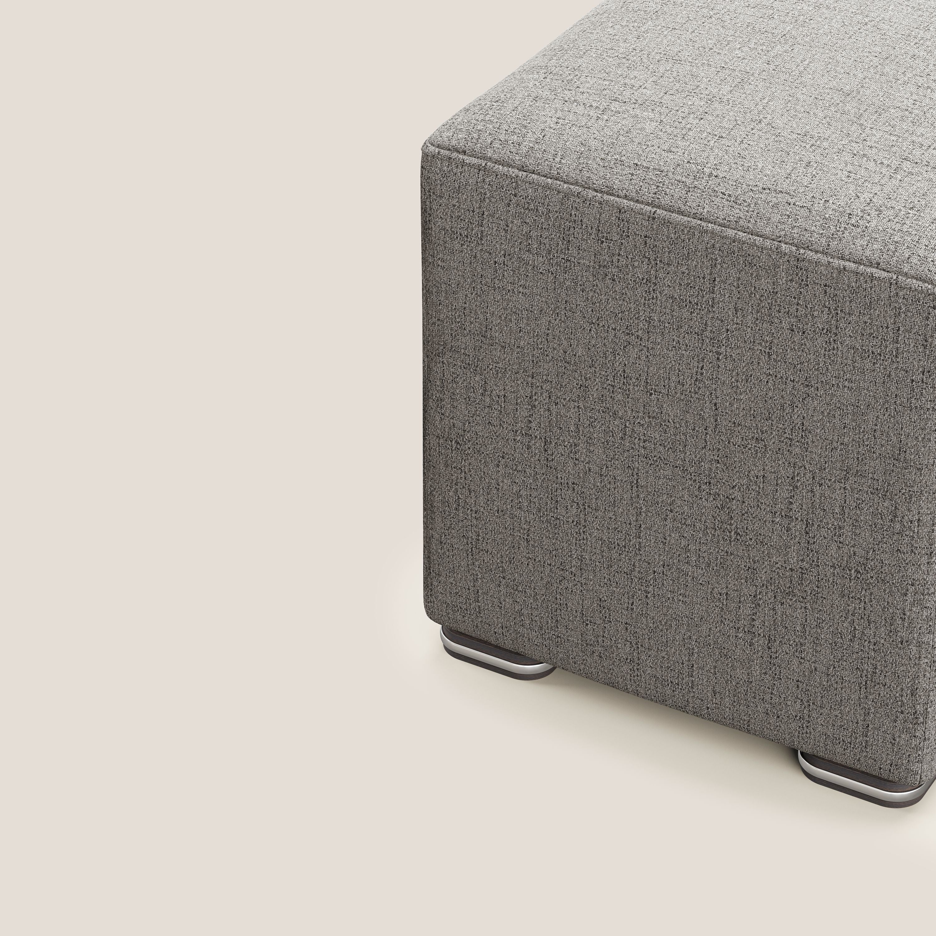 Cube pouf in tessuto morbido impermeabile T03 talpa - divani.store
