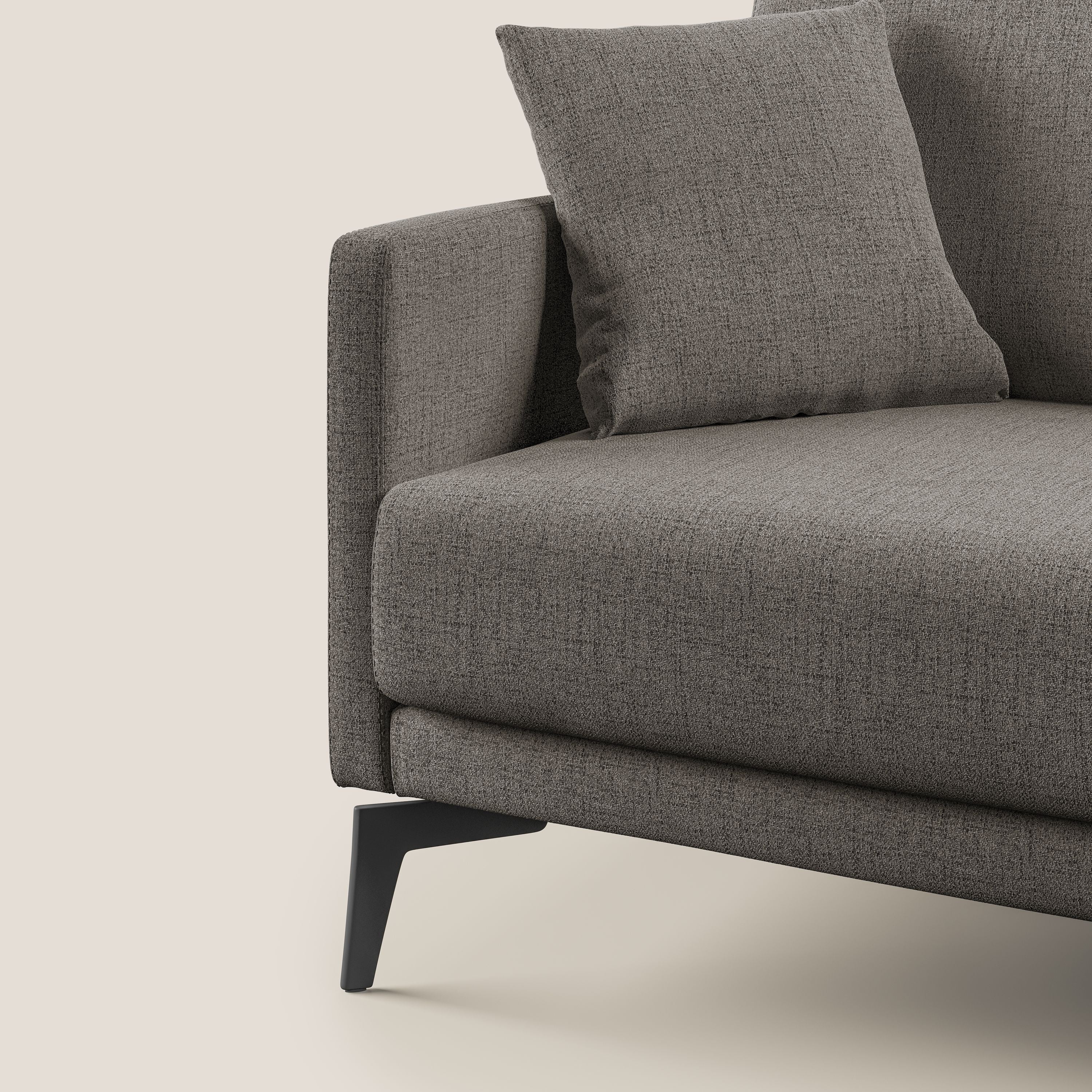 Saturno divano moderno in tessuto morbido impermeabile T03 talpa - divani.store