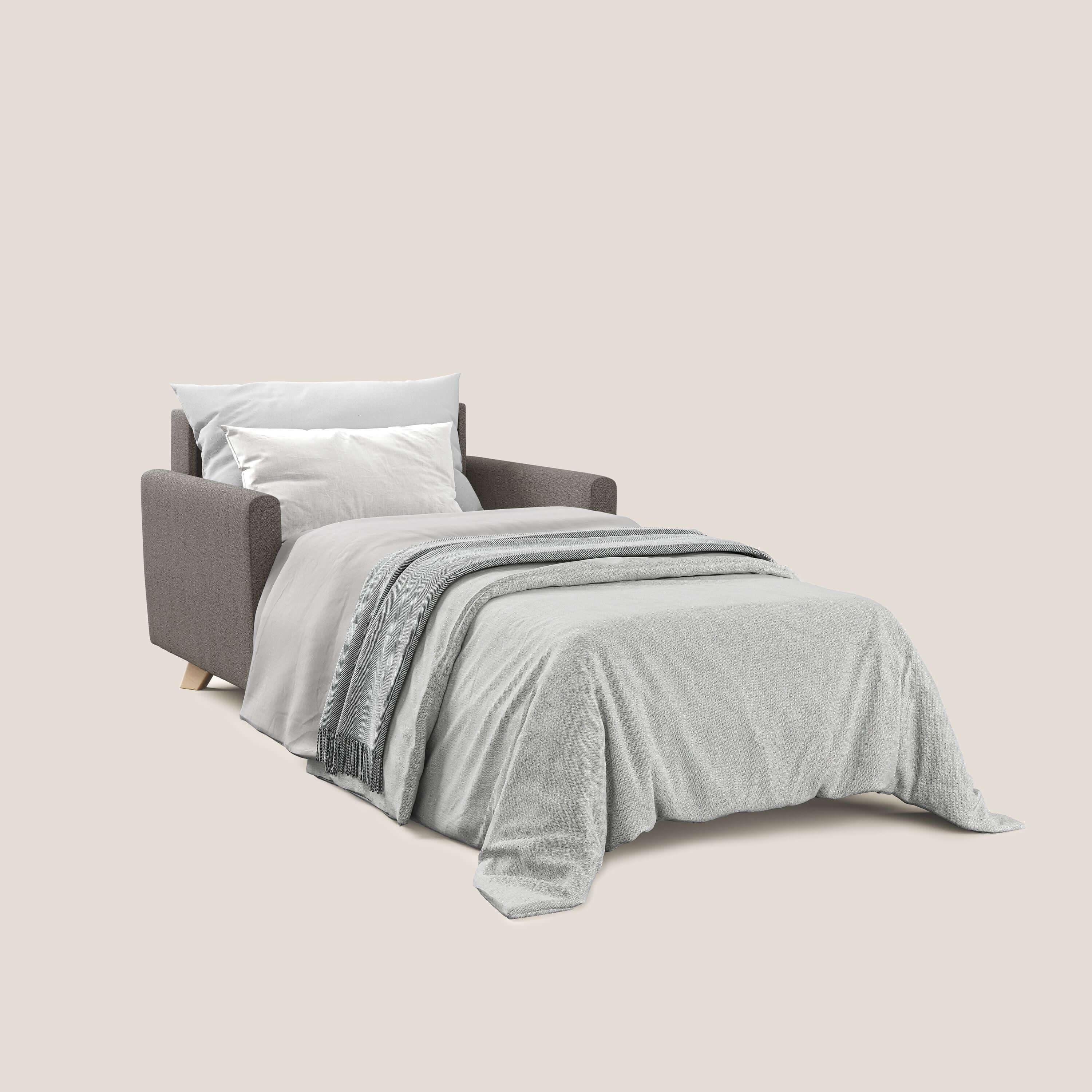 Edgar poltrona letto in tessuto felis impermeabile T03 talpa - divani.store