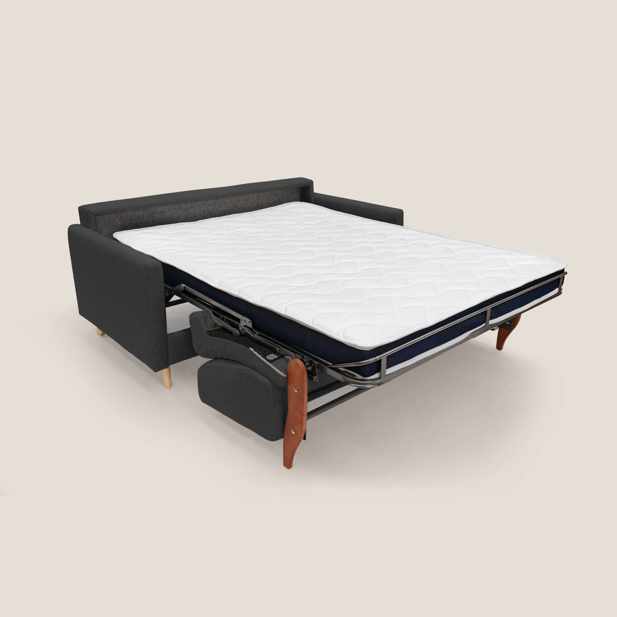 Edgar divano letto matrimoniale in tessuto felis impermeabile T03 antracite - divani.store