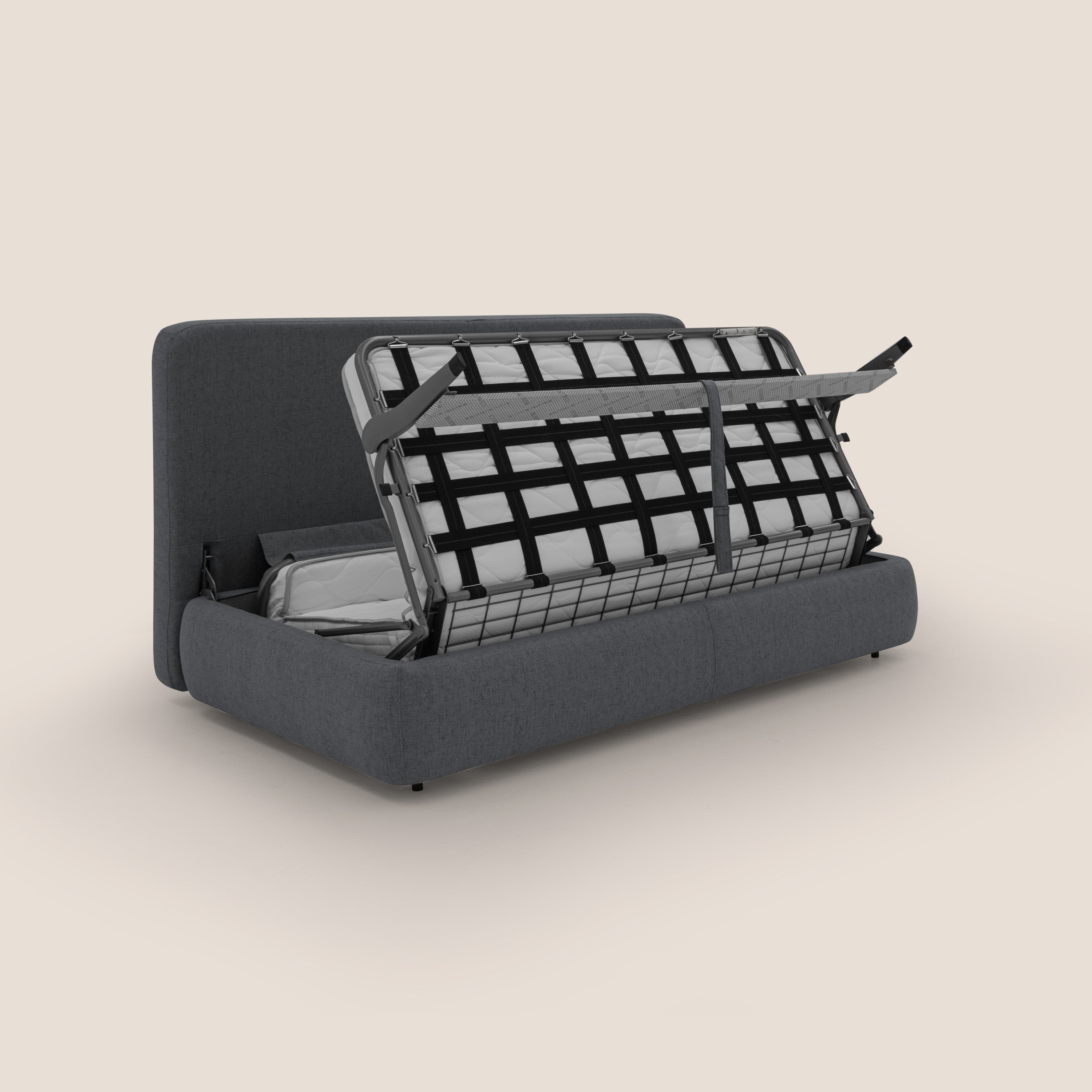 Gransasso Divano letto matrimoniale dal DESIGN innovativo in tessuto impermeabile T03 antracite - divani.store