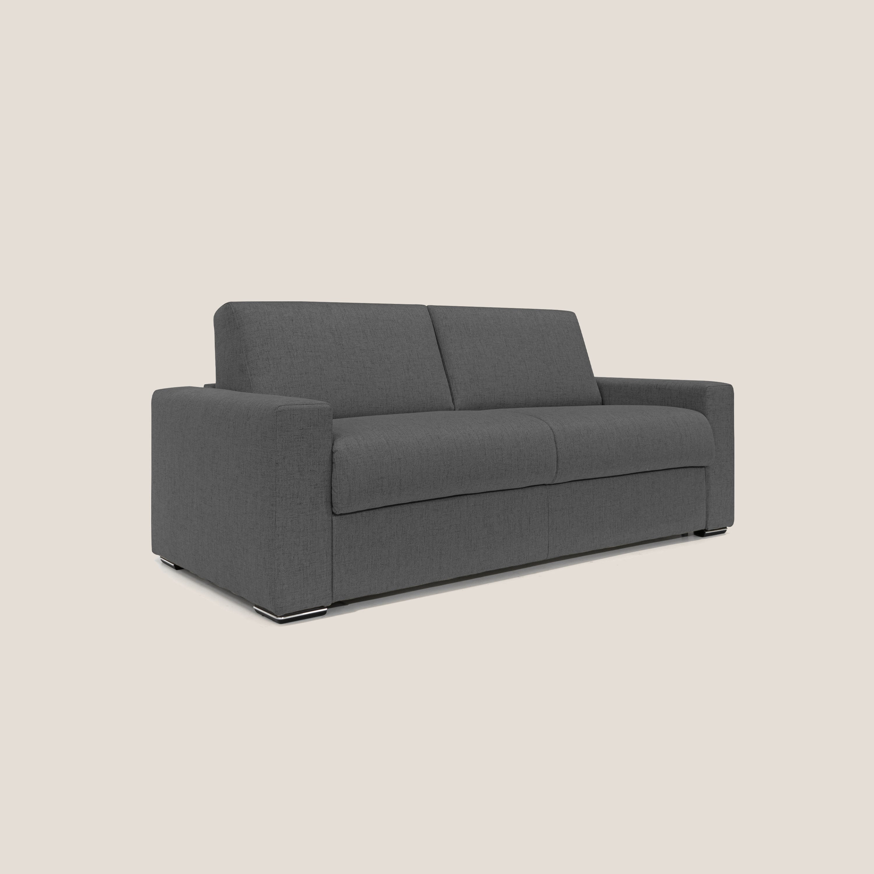 Nixon Divano letto matrimoniale con materasso 20 cm in tessuto impermeabile T03 antracite - divani.store