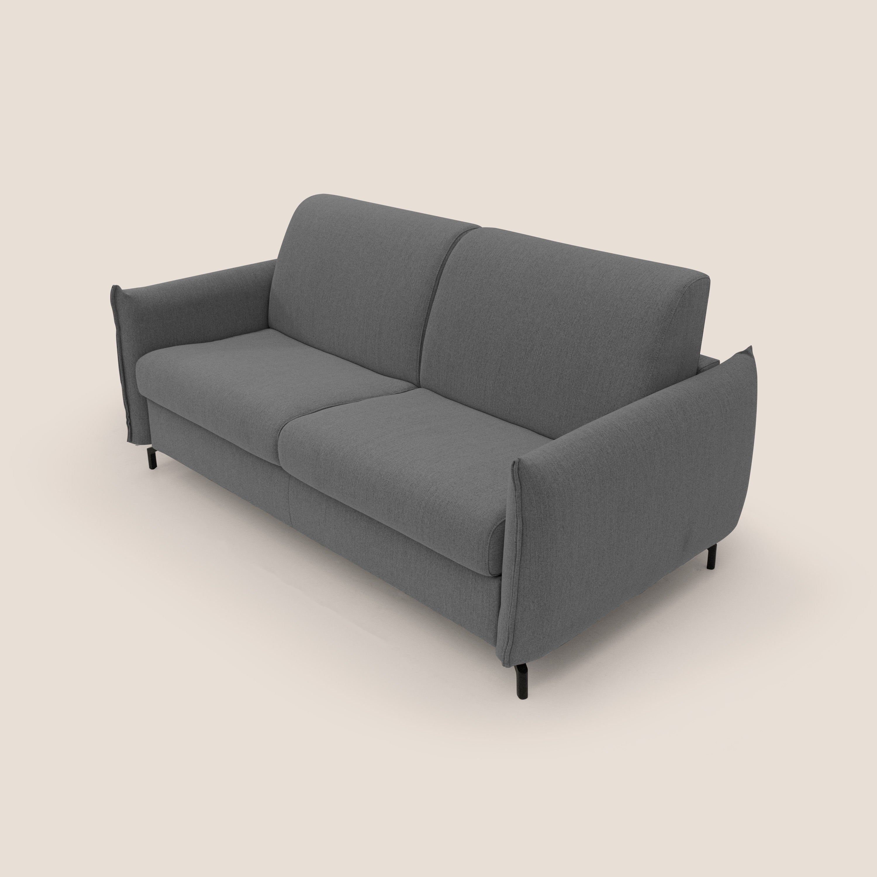 Scarlet divano letto in tessuto misto cotone impermeabile T19 antracite - divani.store