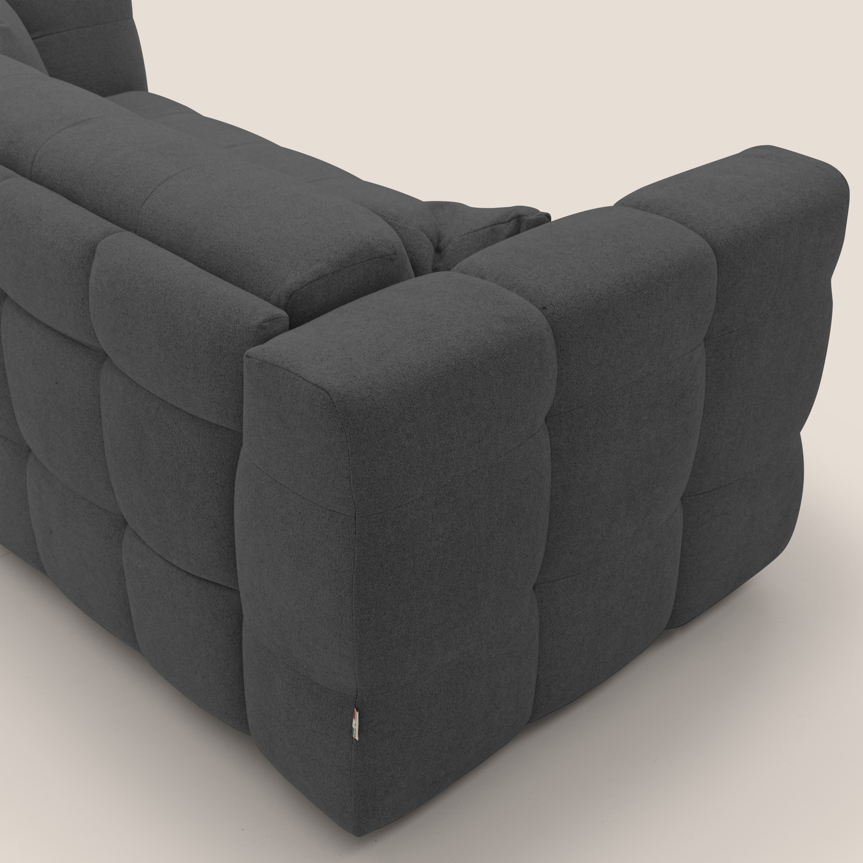 Tender Divano letto matrimoniale dal design innovativo in tessuto bouclet impermeabile T07 antracite - divani.store