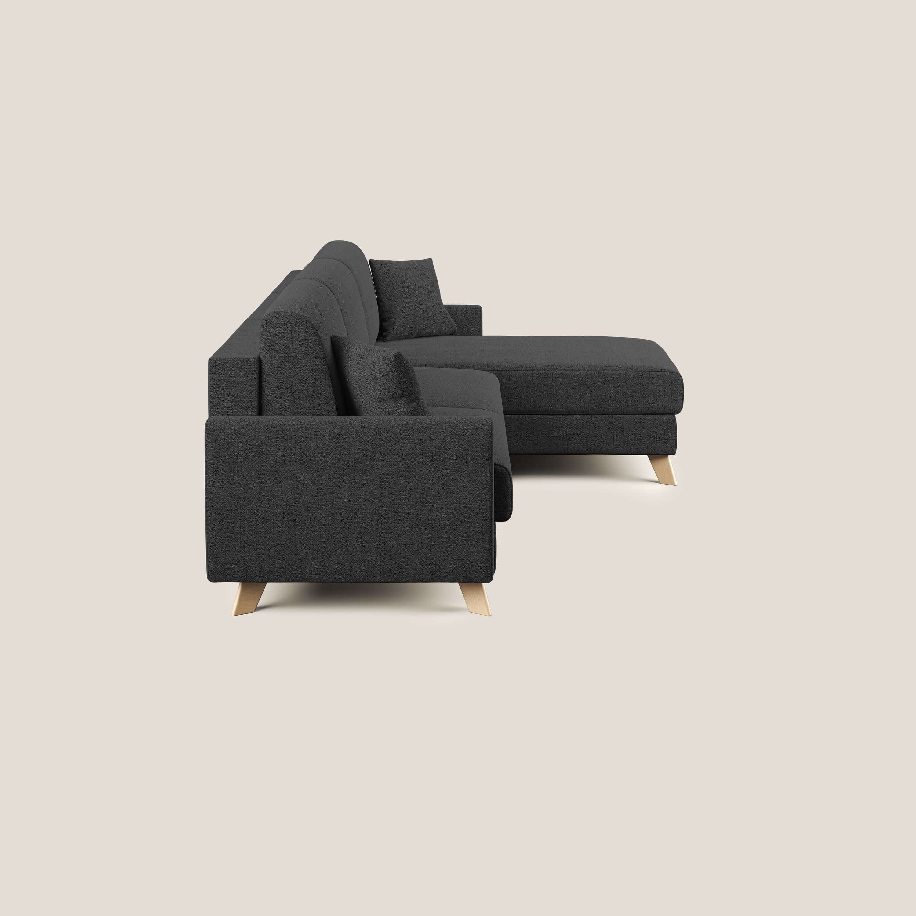 Edgar divano letto angolare in tessuto felis impermeabile T03 antracite - divani.store