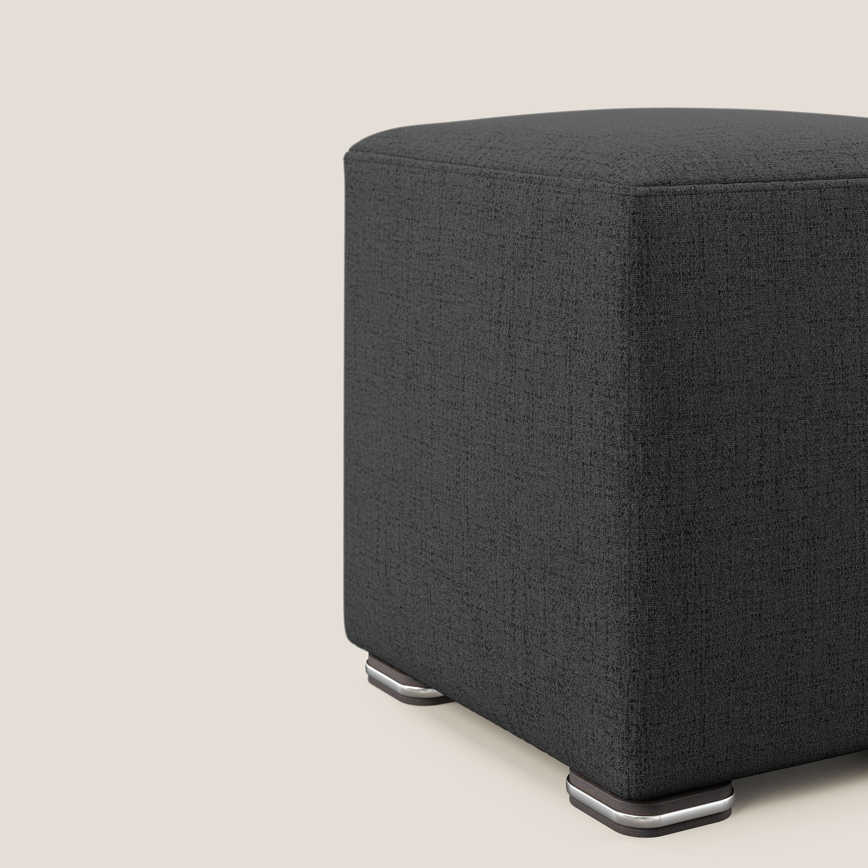 Cube pouf in tessuto morbido impermeabile T03 antracite - divani.store