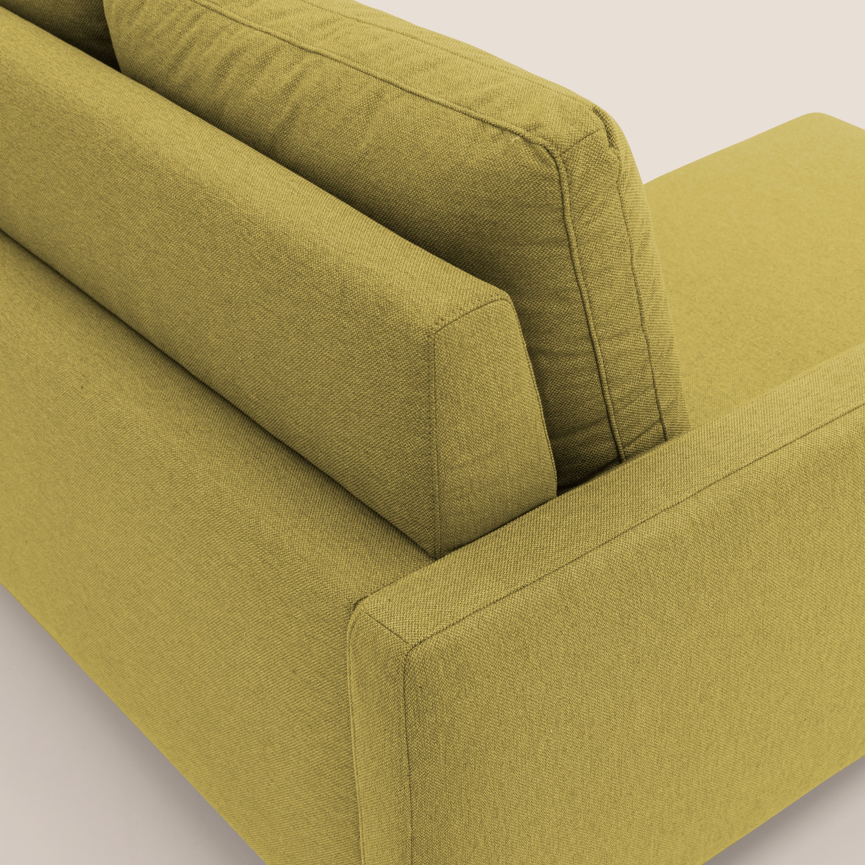Klimt divano con 3 sedute allungabili e schienali in piuma d'oca in tessuto smacchiabile T05 giallo - divani.store
