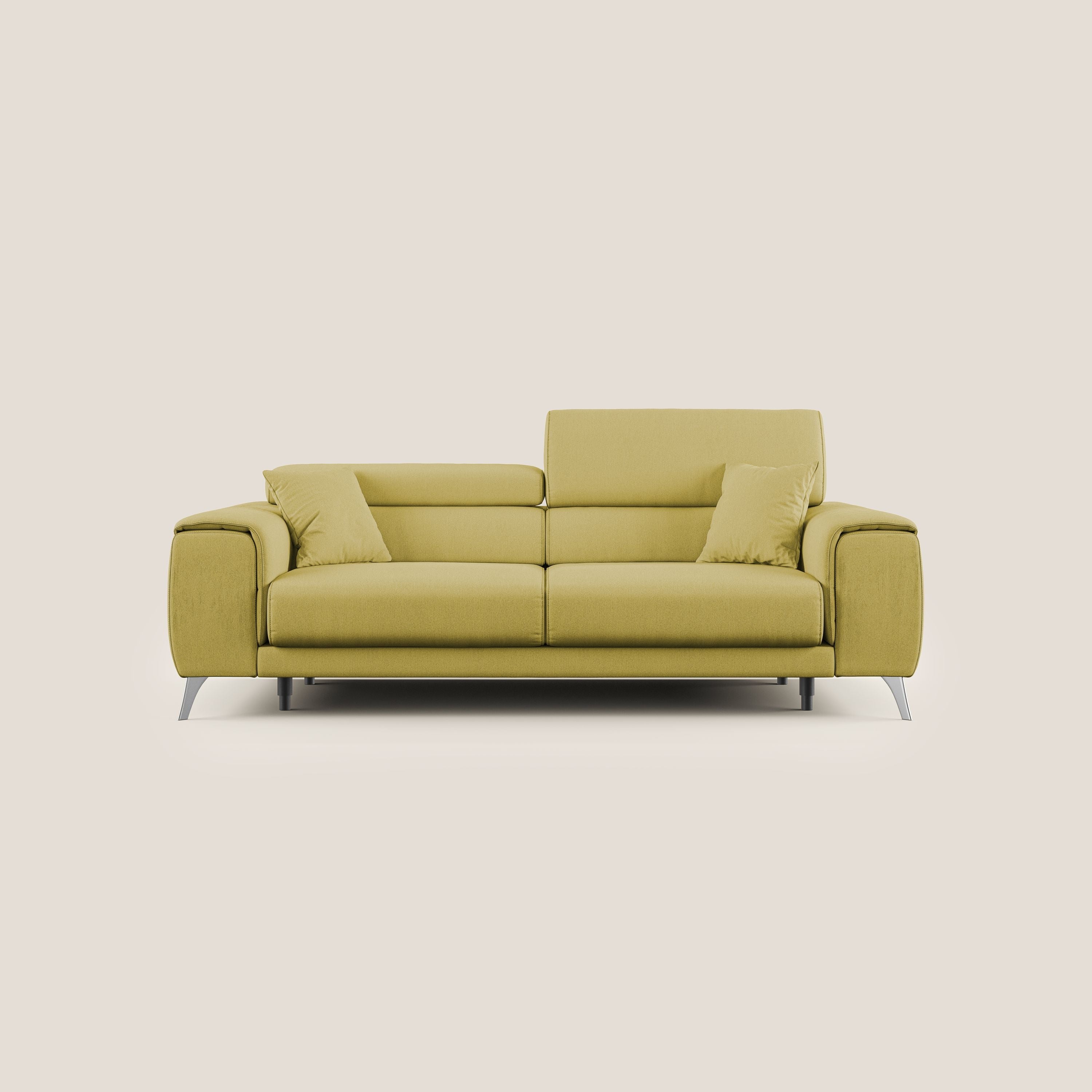 Fusion divano con sedute allungabili in tessuto smacchiabile T05 giallo - divani.store