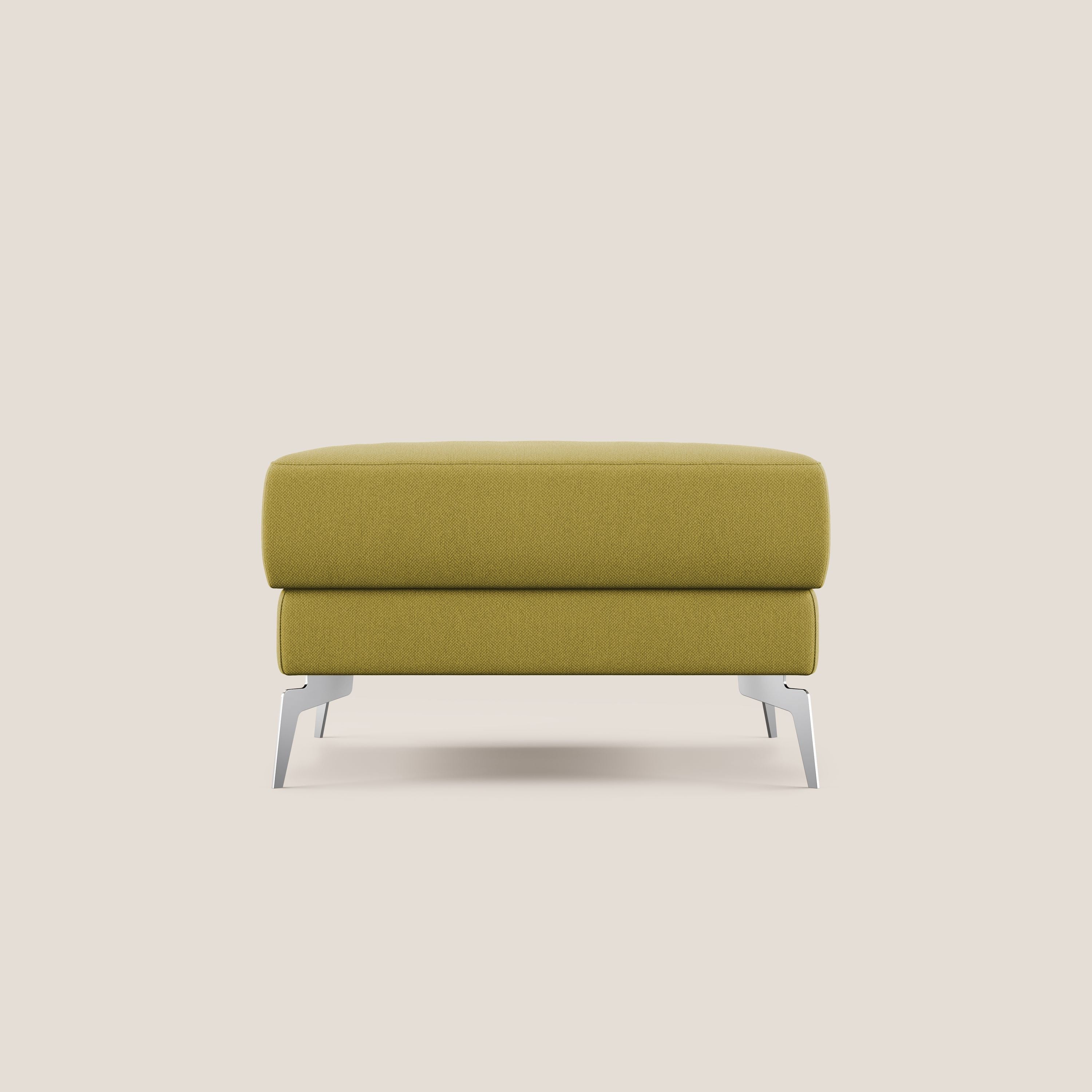 Star Pouf con piedini alti in tessuto smacchiabile T05 giallo - divani.store
